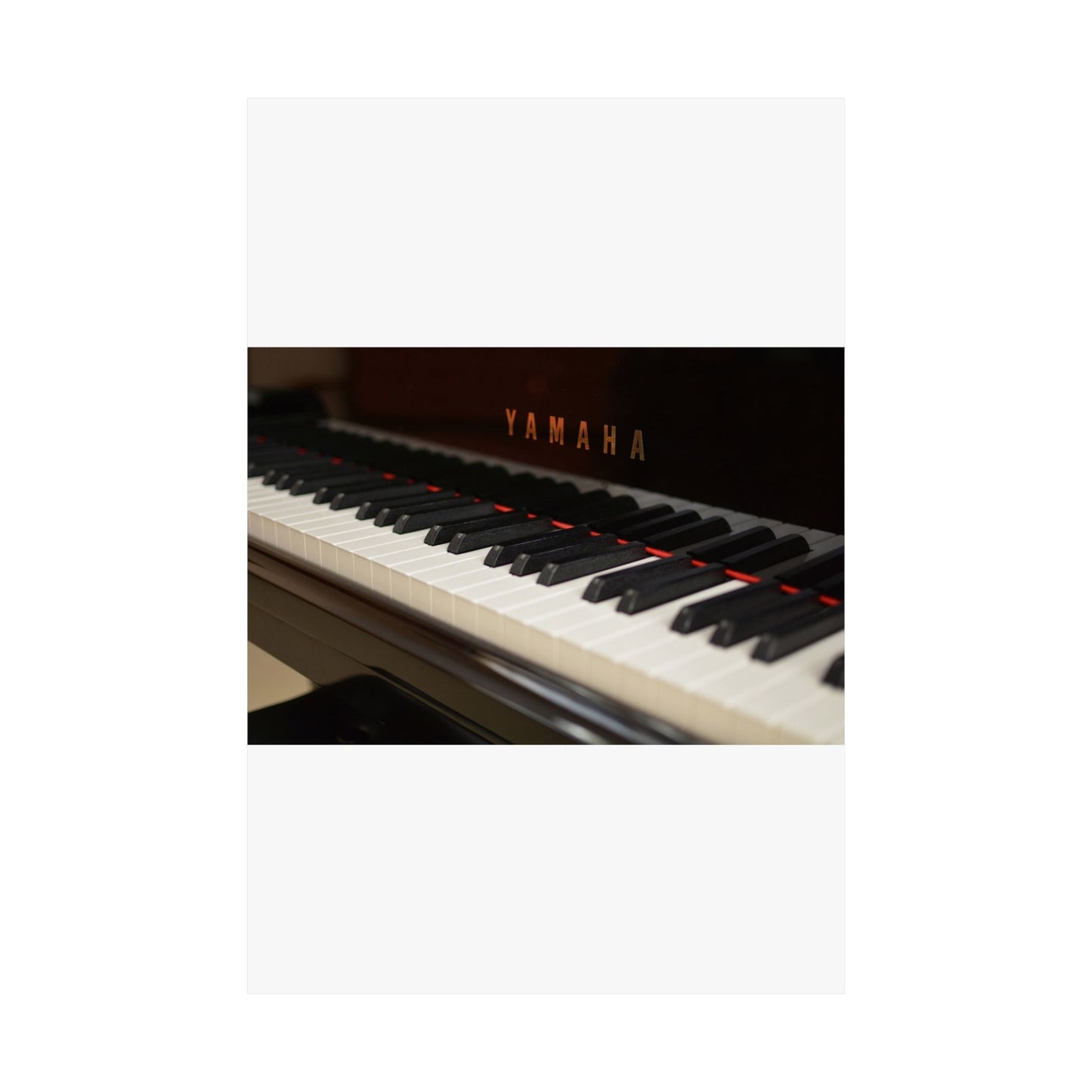 A close up of the keys of a piano. Piano keyboard yamaha, music. High Quality Matte Wall Art Poster for Home, Office, Classroom