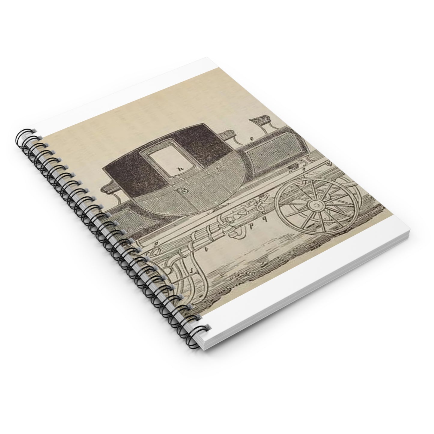 Patent Drawing of Engine - Patent steam carriage, by Mr. Goldsworthy Gurney, of Argyle Street, London, 1826 Public domain image Spiral Bound Ruled Notebook with Printed Cover