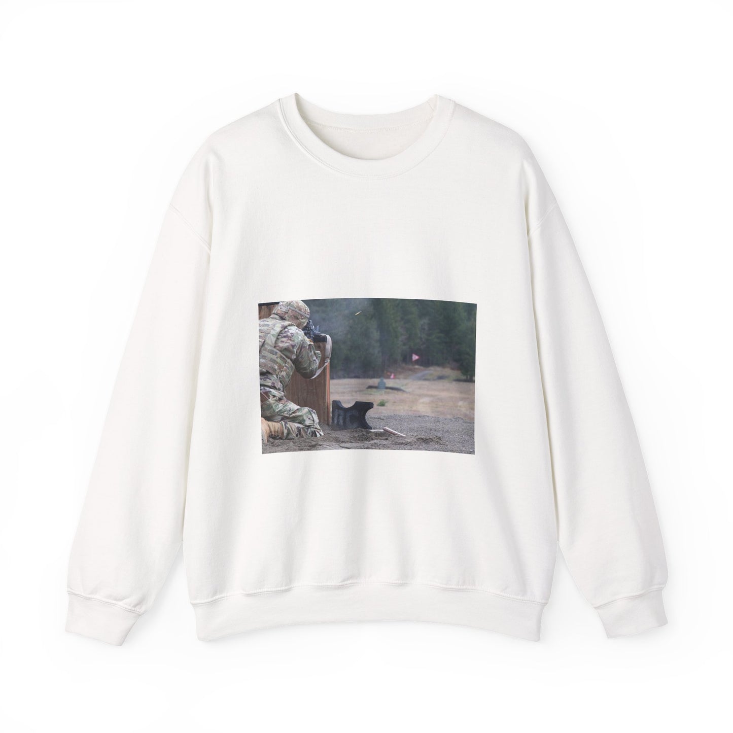 U.S. Army soldier Cpl. Ian Villoldo assigned to Charlie White Heavy Blend Adult Crew Neck SweatShirt