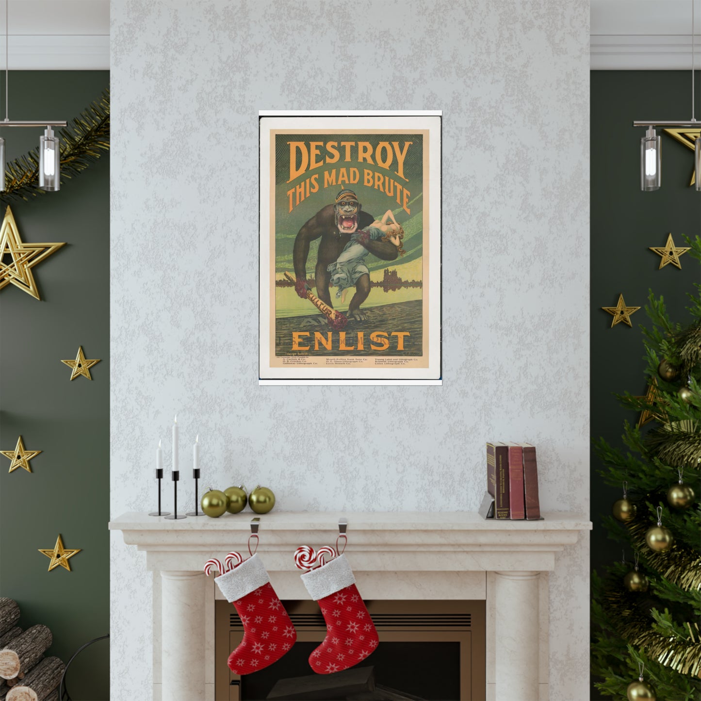 Destroy this mad brute Enlist - U.S. Army. High Quality Matte Wall Art Poster for Home, Office, Classroom