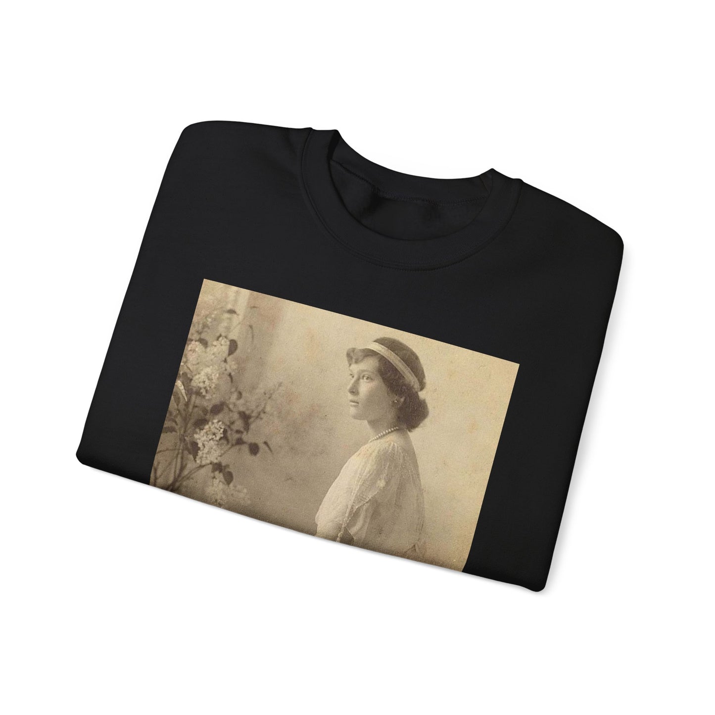 Tatyana Nikolaevna 1914 - Public domain portrait print Black Heavy Blend Adult Crew Neck SweatShirt