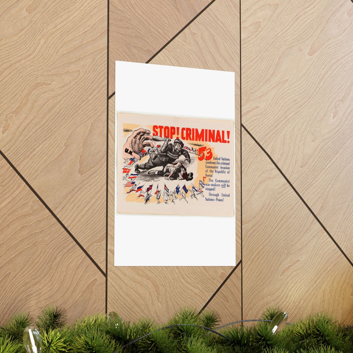 Stop Criminal!, Cold War American Propaganda poster High Quality Matte Wall Art Poster for Home, Office, Classroom