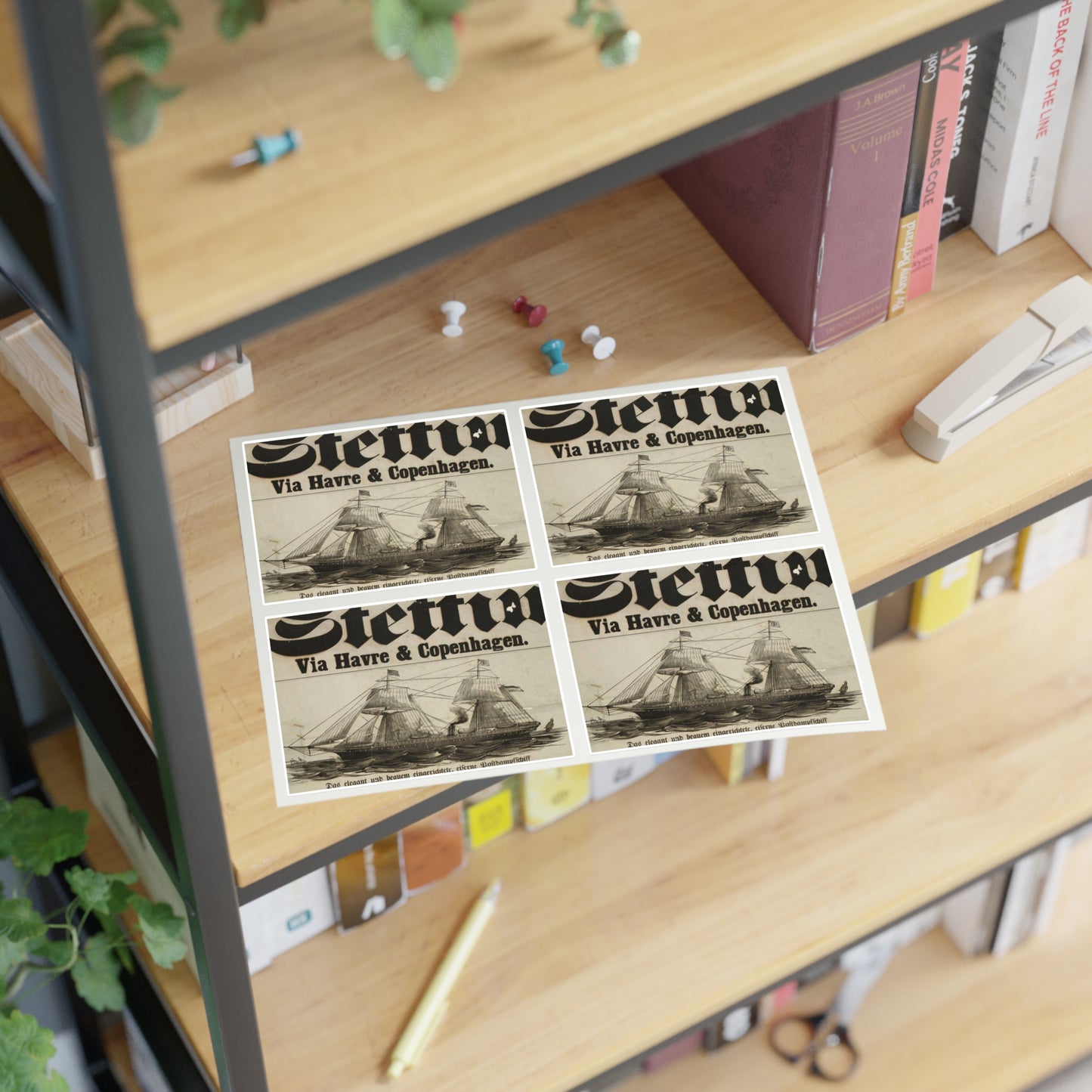 Baltischer Lloyd - dampfschifssabrt nach Stettin via Havre & Copenhagen Laminated UV Protective Vinyl Stickers