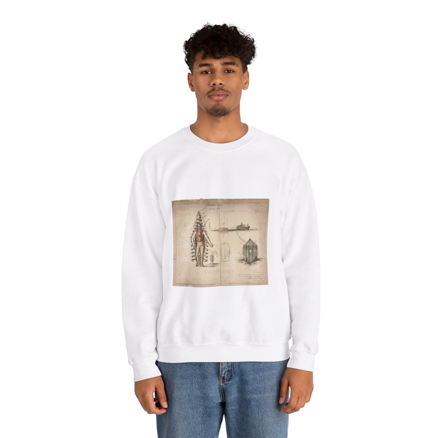 Patent drawing - Drawing of Diving Dress Public domain image White Heavy Blend Adult Crew Neck SweatShirt