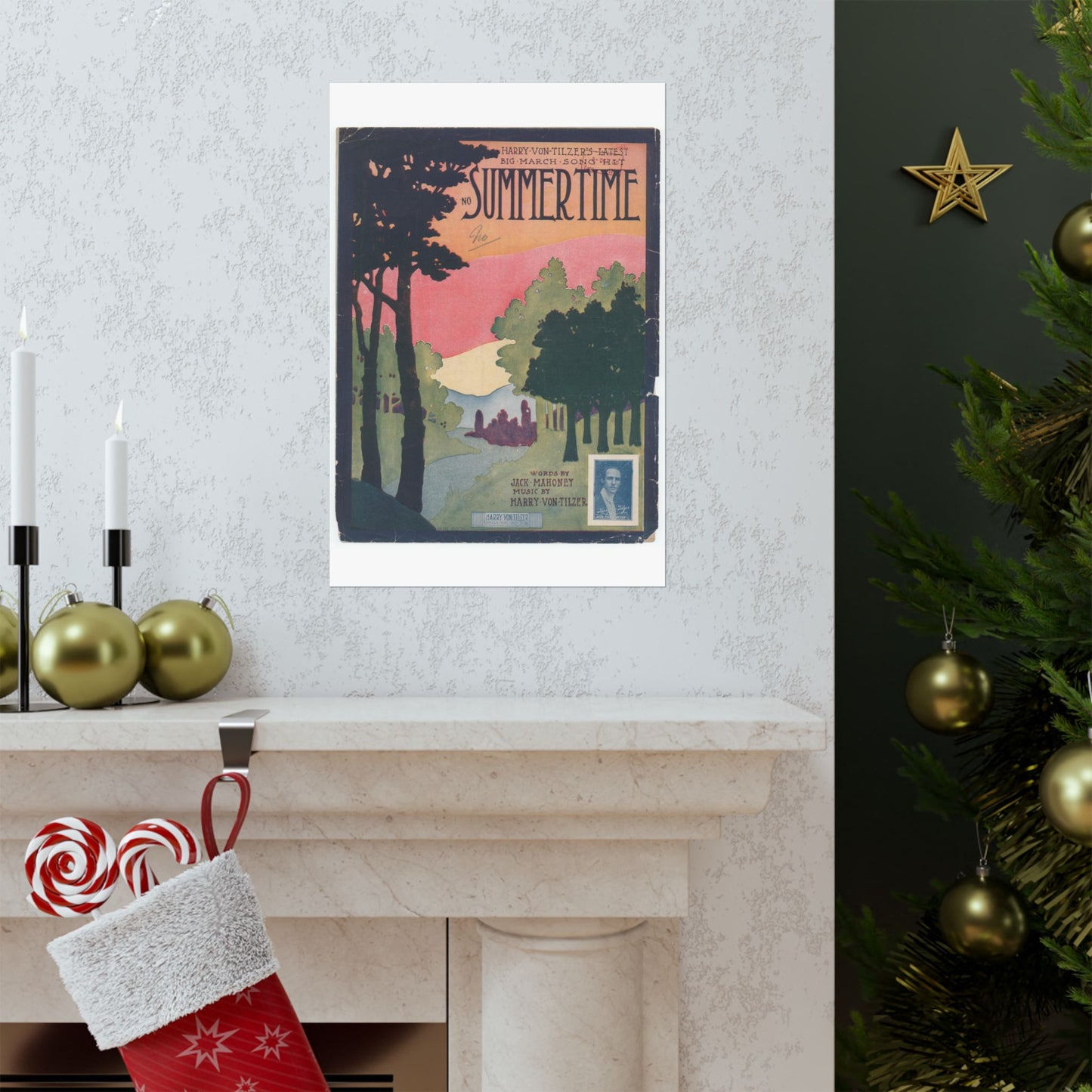 Summertime, musical notation - Public domain American sheet music High Quality Matte Wall Art Poster for Home, Office, Classroom