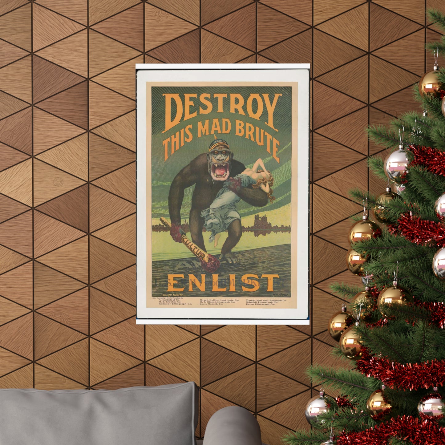 Destroy this mad brute Enlist - U.S. Army. High Quality Matte Wall Art Poster for Home, Office, Classroom