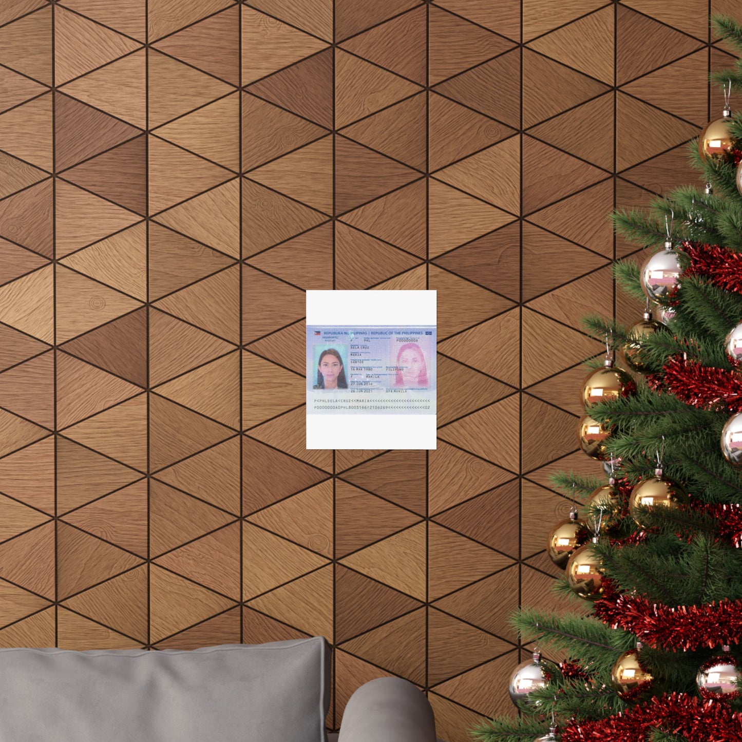 Philippine passport (2016 edition) data page (cropped) High Quality Matte Wall Art Poster for Home, Office, Classroom