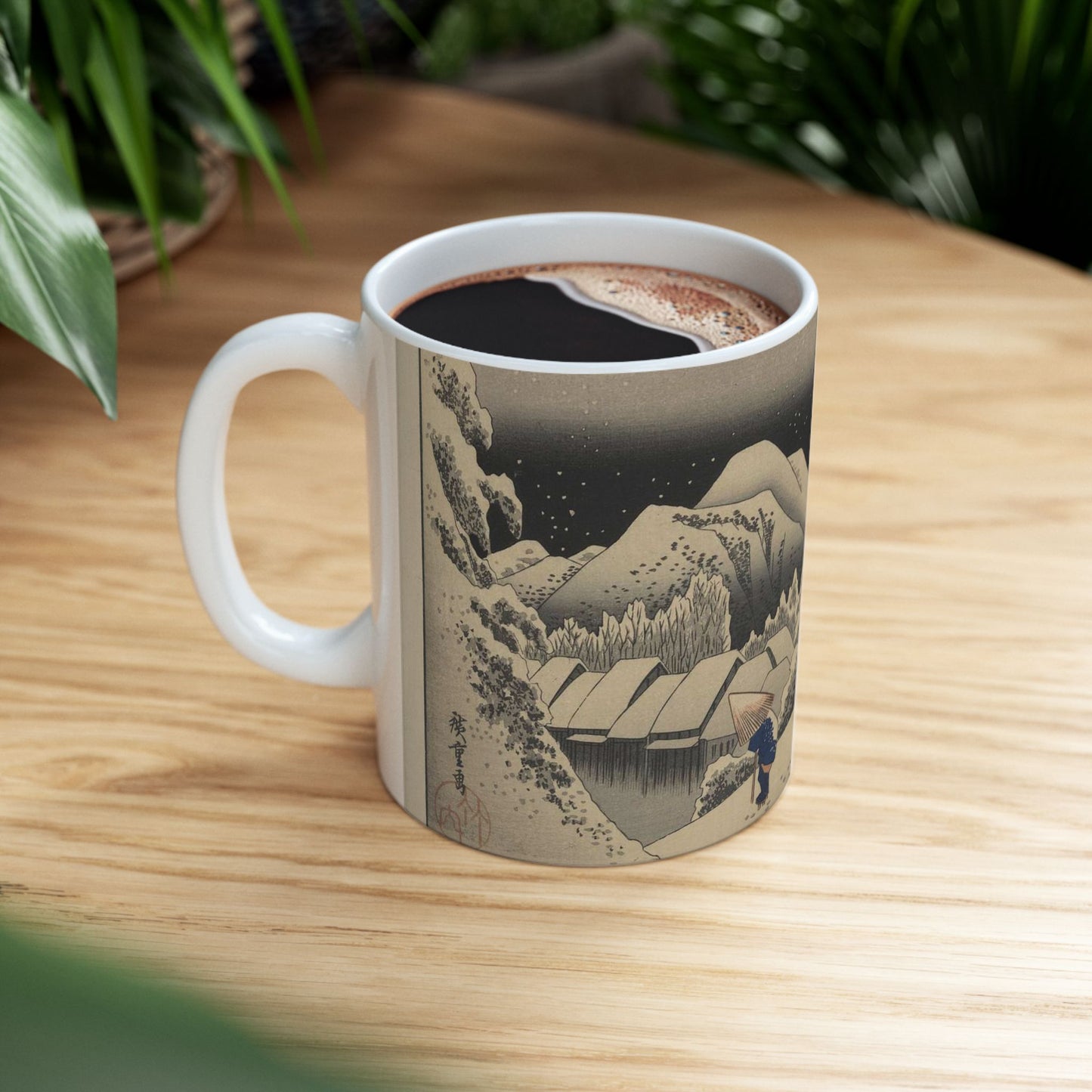 Utagawa Hiroshige - Kanbara, Ando Hiroshige - Ukiyo e print Beautiful Novelty Ceramic Coffee Mug 11oz