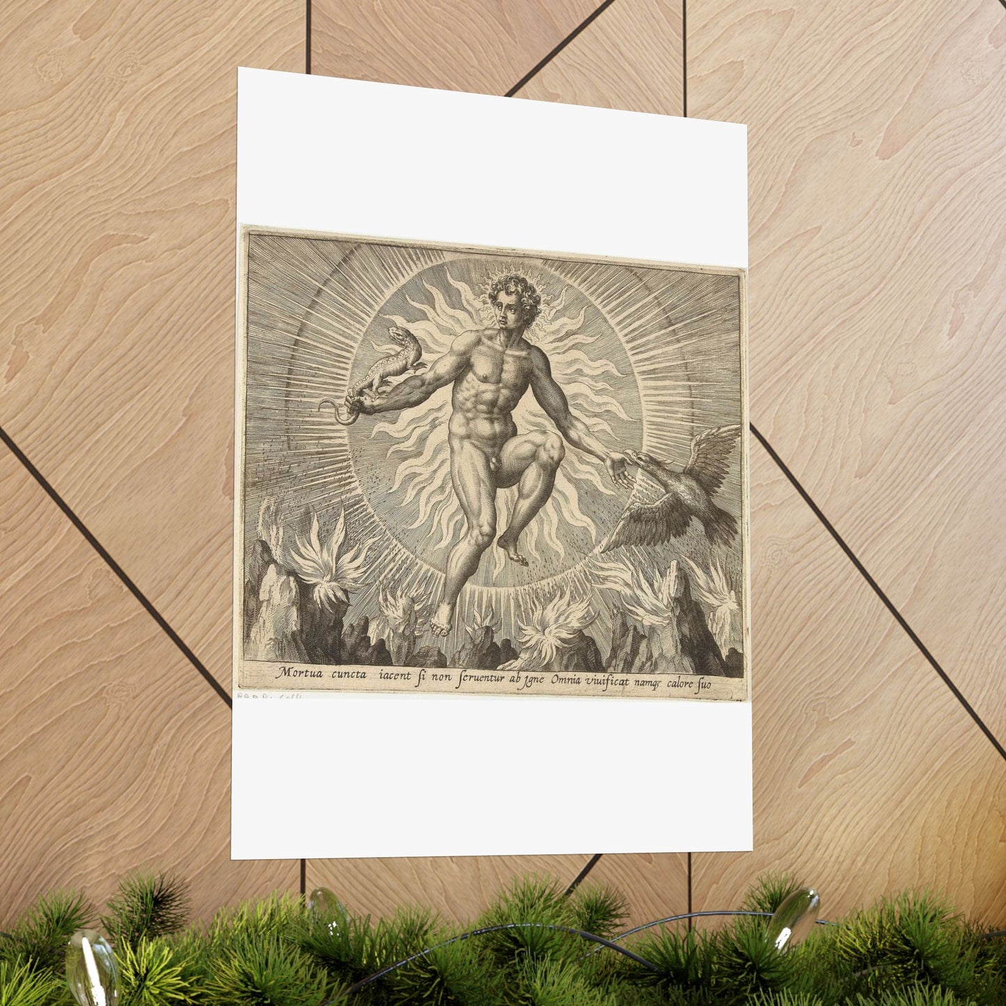 Adriaen Collaert - Vuur - Engraving, Public domain image High Quality Matte Wall Art Poster for Home, Office, Classroom