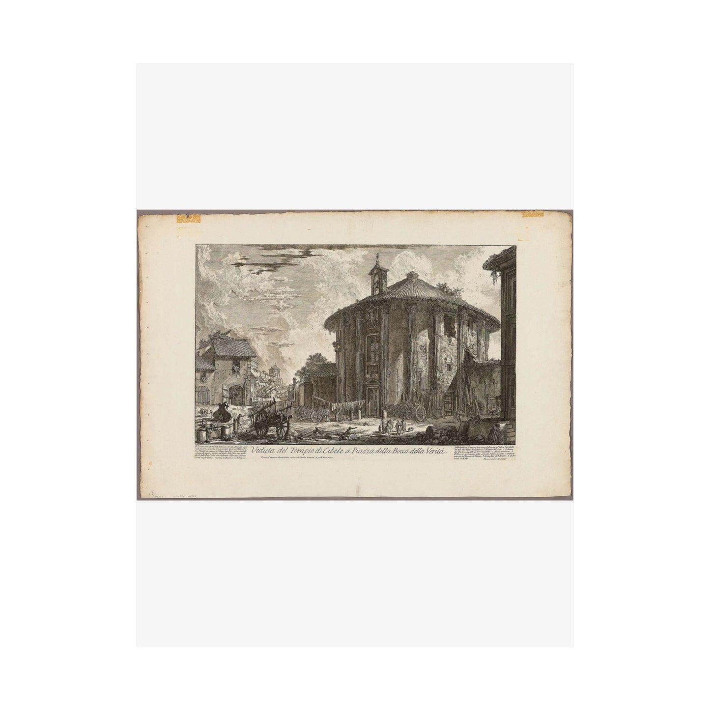 View of the Temple of Cybele in the Piazza of the Bocca della Verità, from Views of Rome High Quality Matte Wall Art Poster for Home, Office, Classroom