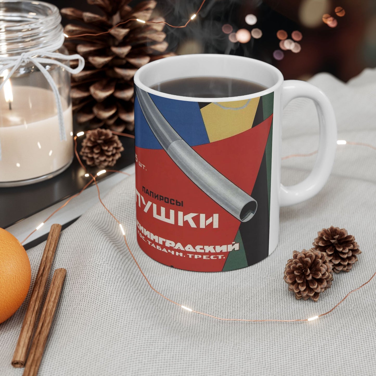 Зеленский Папиросы Пушки, Art Deco Poster Beautiful Novelty Ceramic Coffee Mug 11oz