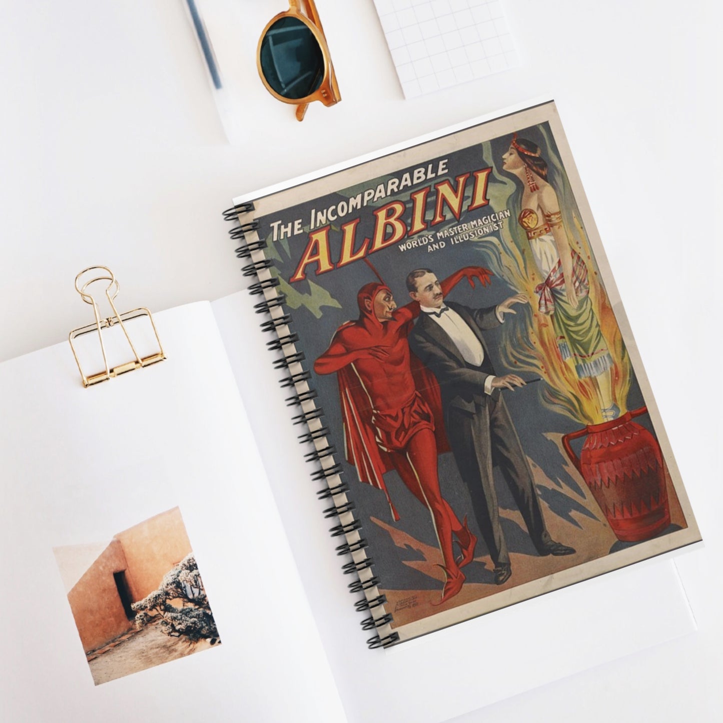 TheIncomperable Albini Theatrical Poster Spiral Bound Ruled Notebook with Printed Cover