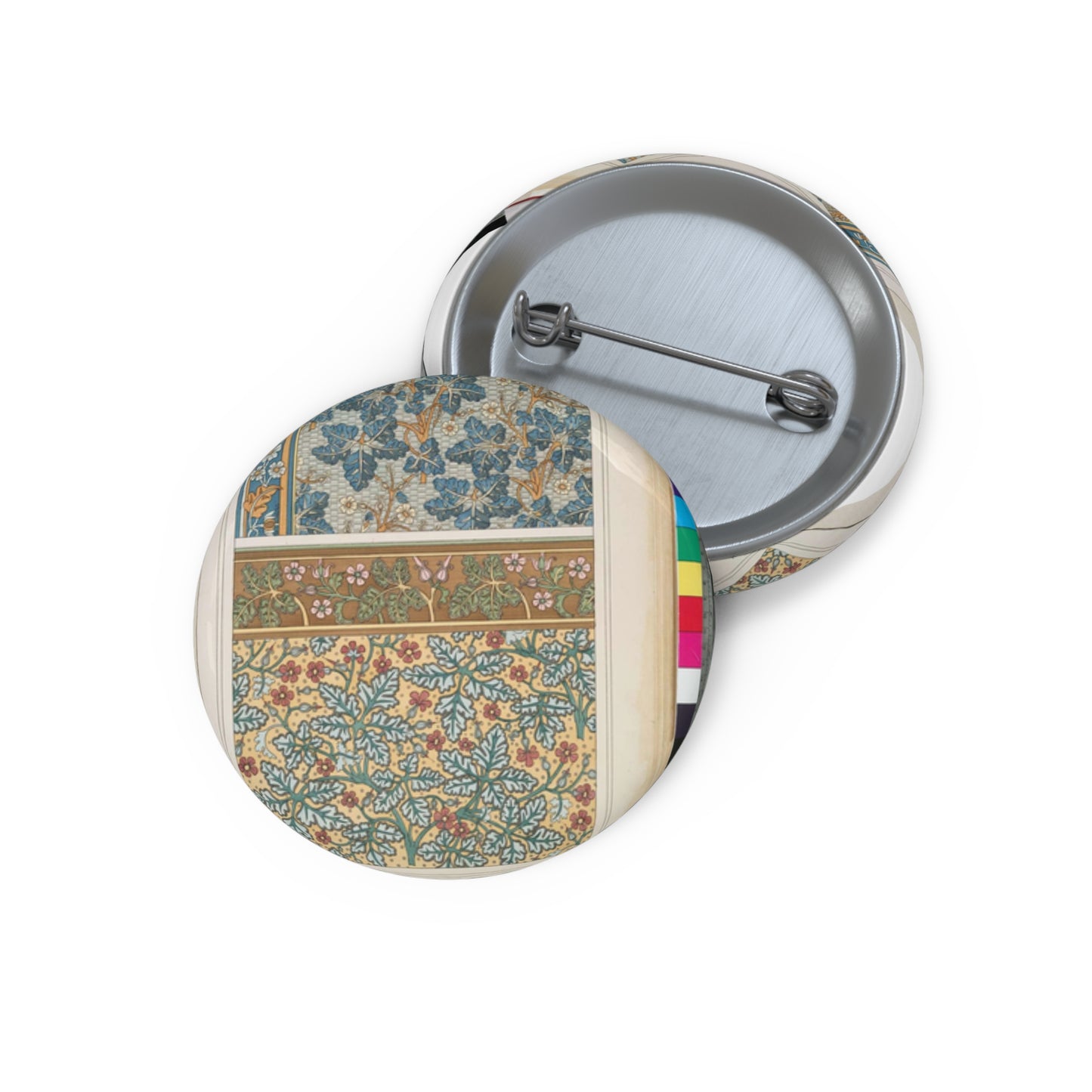 Eugene Grasset - Geranium sauvage, Art Nouveau Poster Pin Buttons with Crisp Design