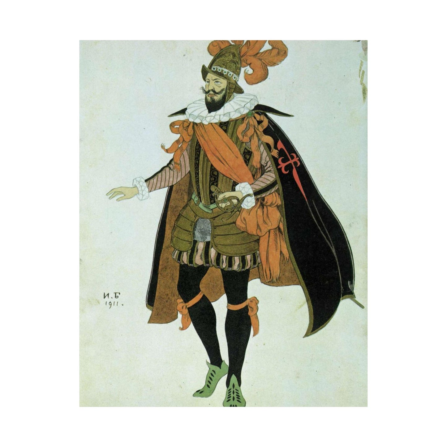 Bilibin Comandor - Art nouveau public domain image High Quality Matte Wall Art Poster for Home, Office, Classroom