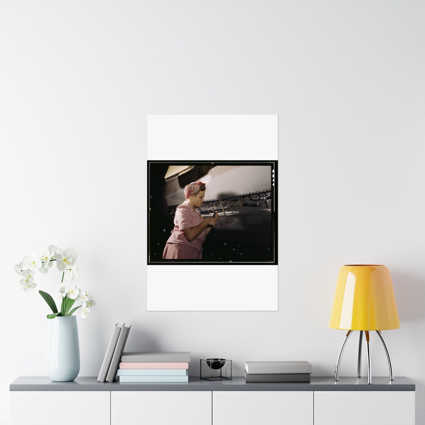 With careful Douglas training, women do accurate electrical assembly and installation work, Douglas Aircraft Company, Long Beach, Calif. High Quality Matte Wall Art Poster for Home, Office, Classroom