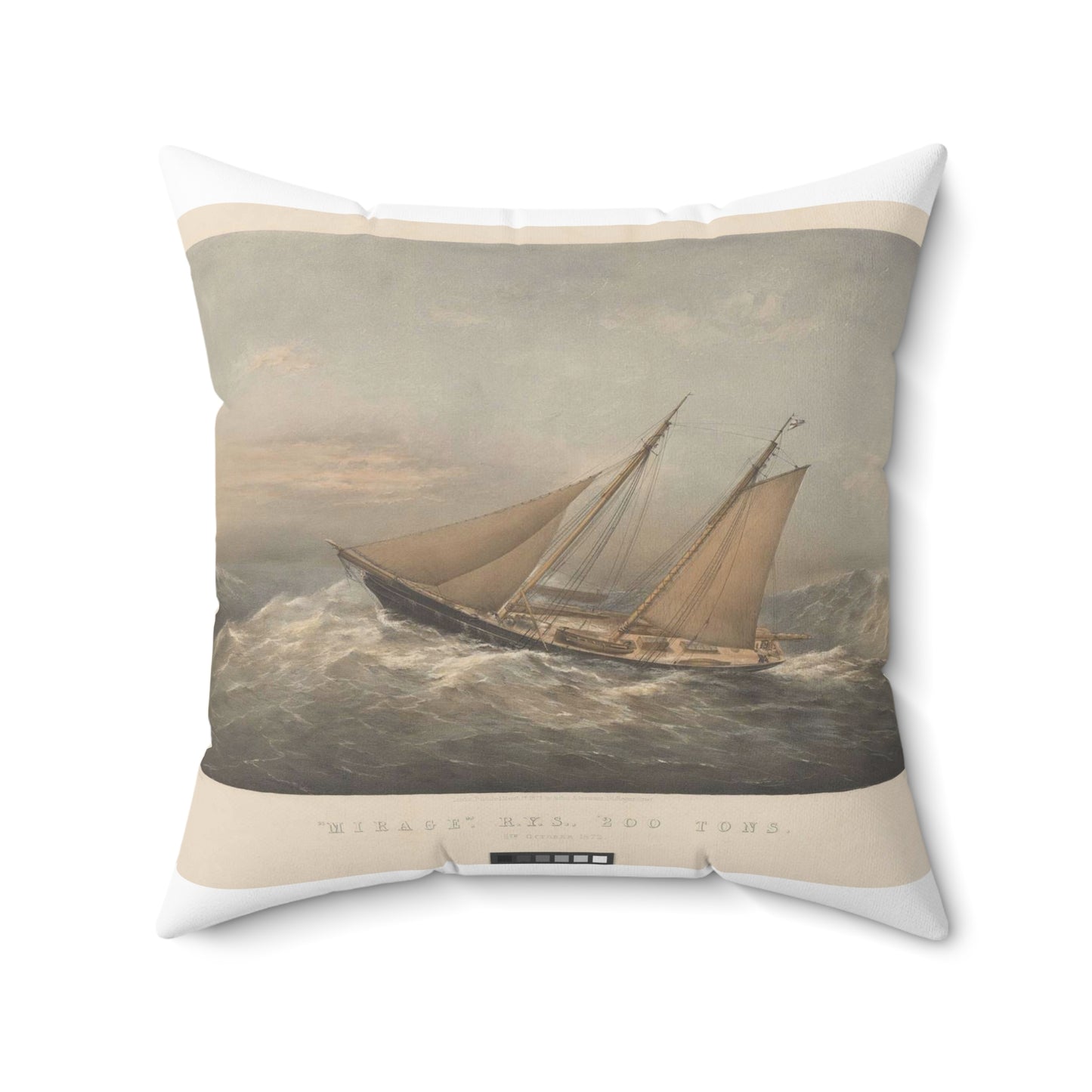 Mirage, R.Y.S., 200 Tons. 5th October 1872 RMG PY8772 Decorative Accent Square Pillow