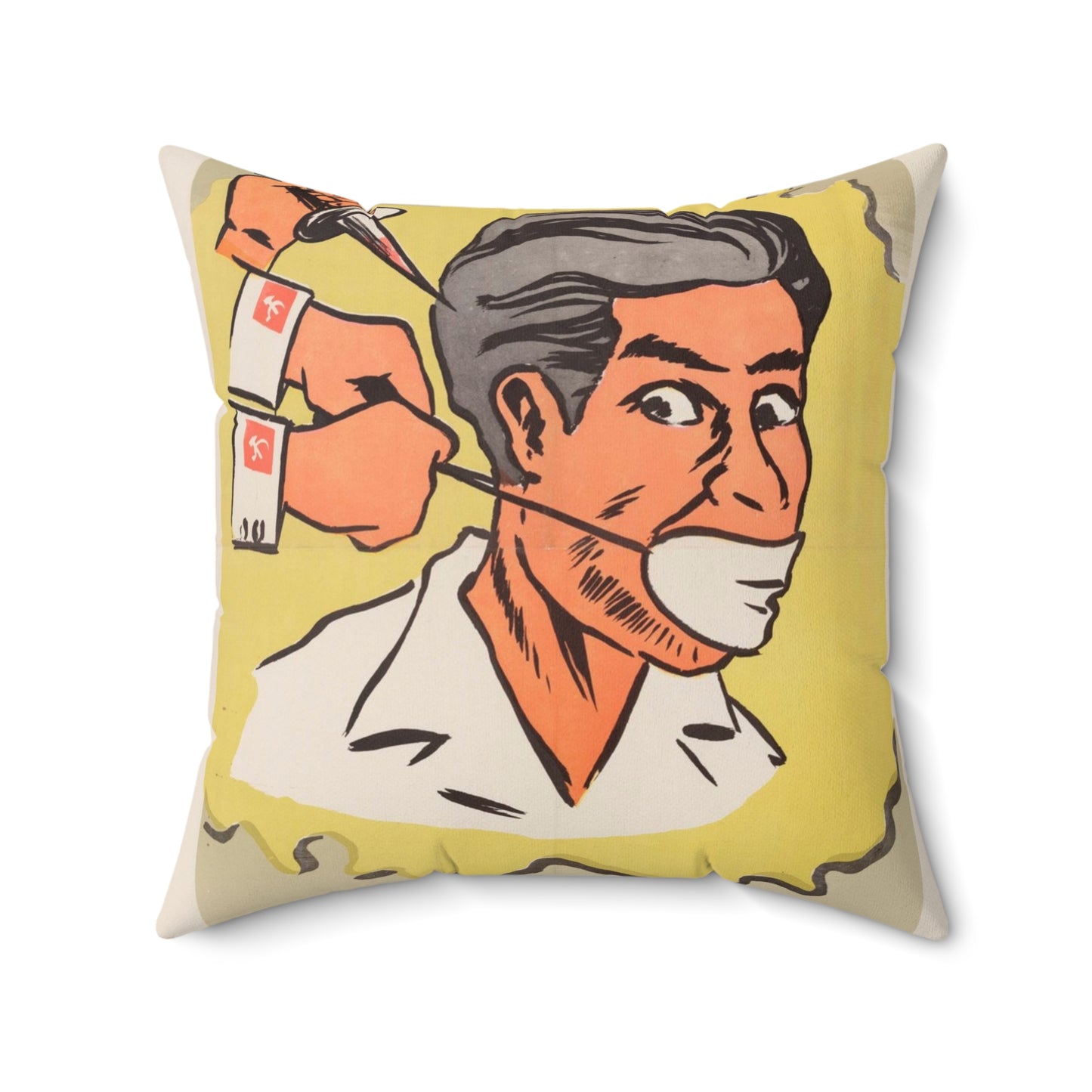 Viet Poster #6, Cold War American Propaganda poster Decorative Accent Square Pillow