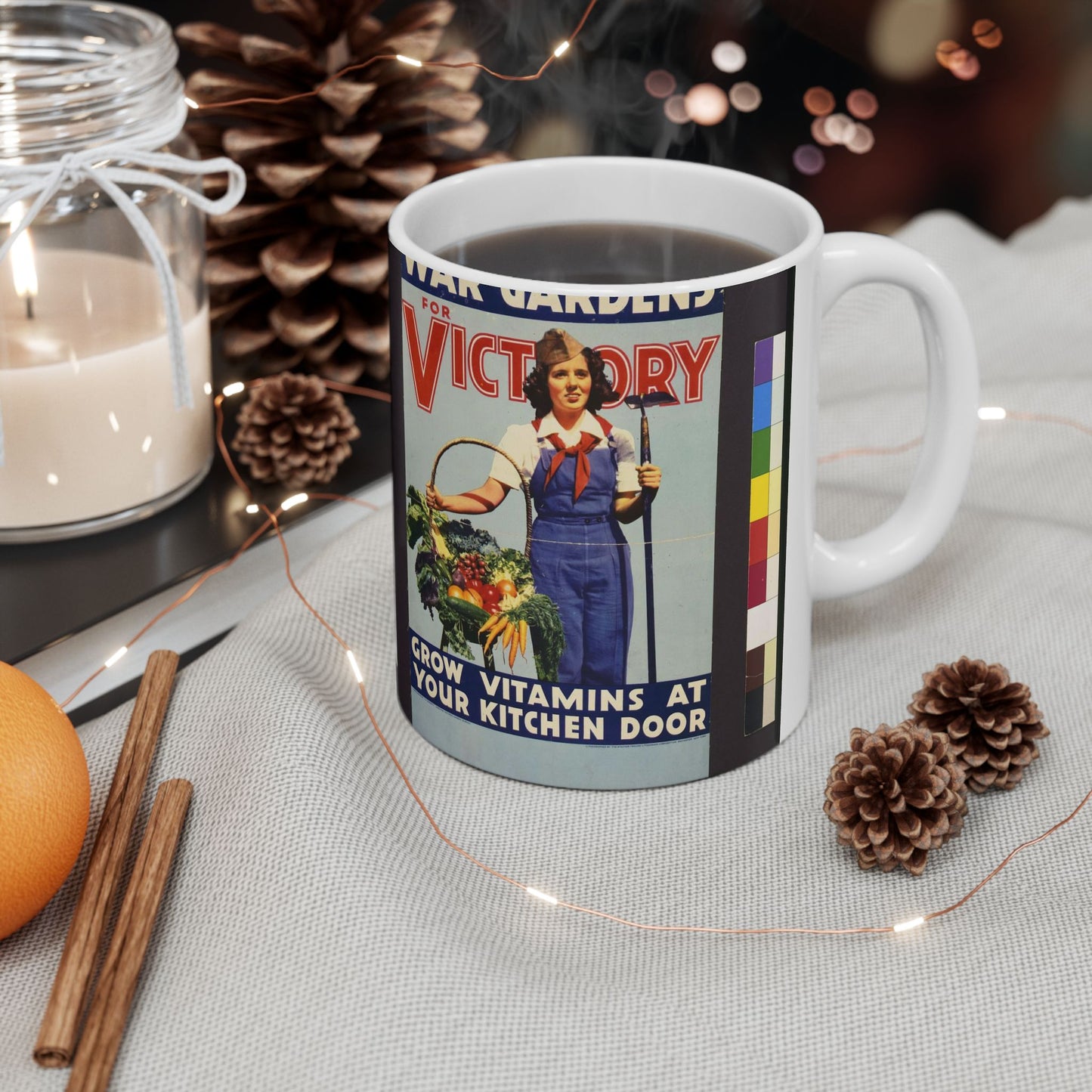 War gardens for victory--Grow vitamins at your kitchen door / lithographed by the Stecher-Traung Lithograph Corporation, Rochester, New York. Beautiful Novelty Ceramic Coffee Mug 11oz