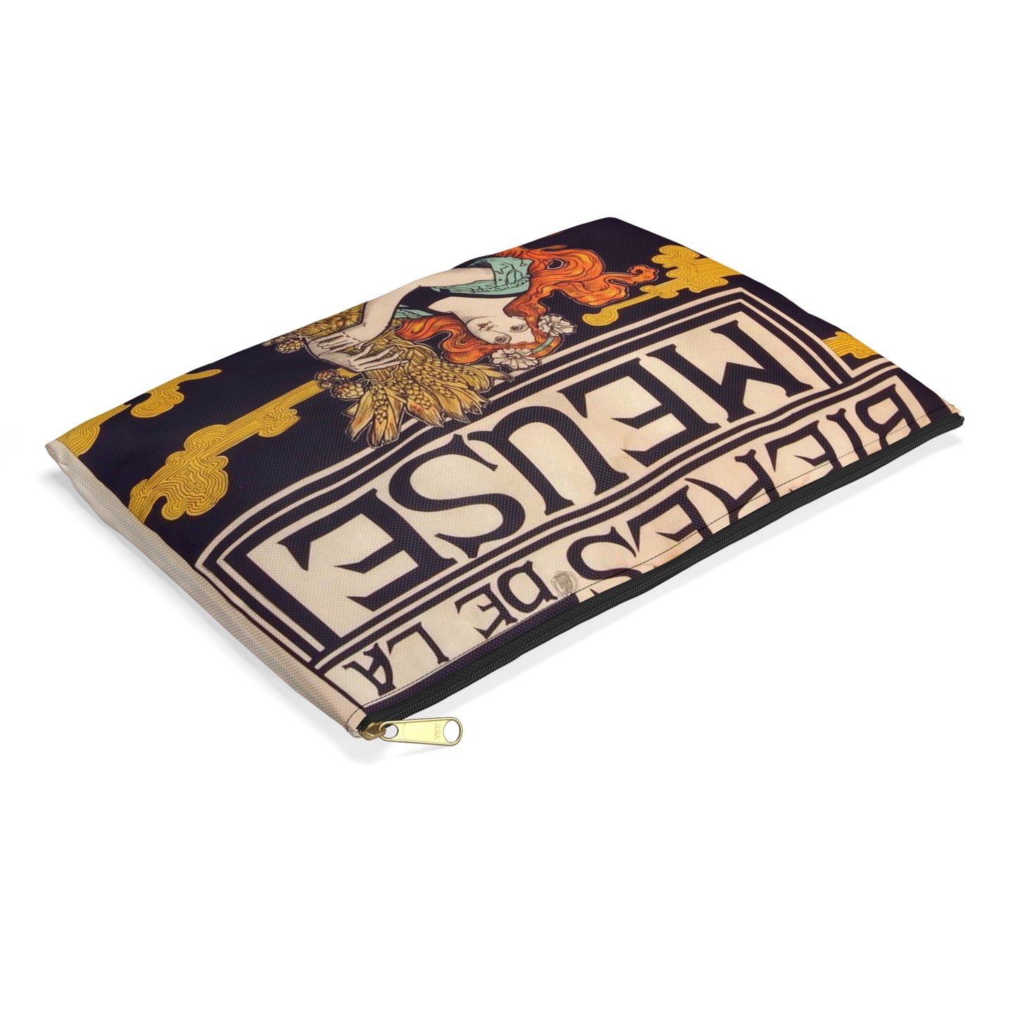 Musée Européen de la Bière - beer advertising posters -008 Large Organizer Pouch with Black Zipper