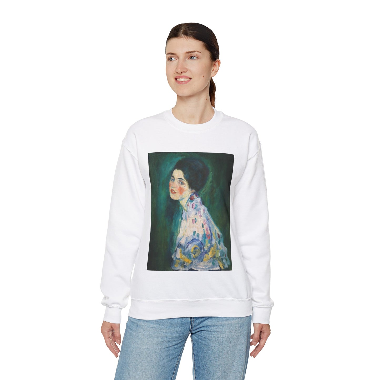 Gustav-Klimt, Portrait of a Lady, 1917, Galleria d'Arte Moderna Ricci Oddi White Heavy Blend Adult Crew Neck SweatShirt
