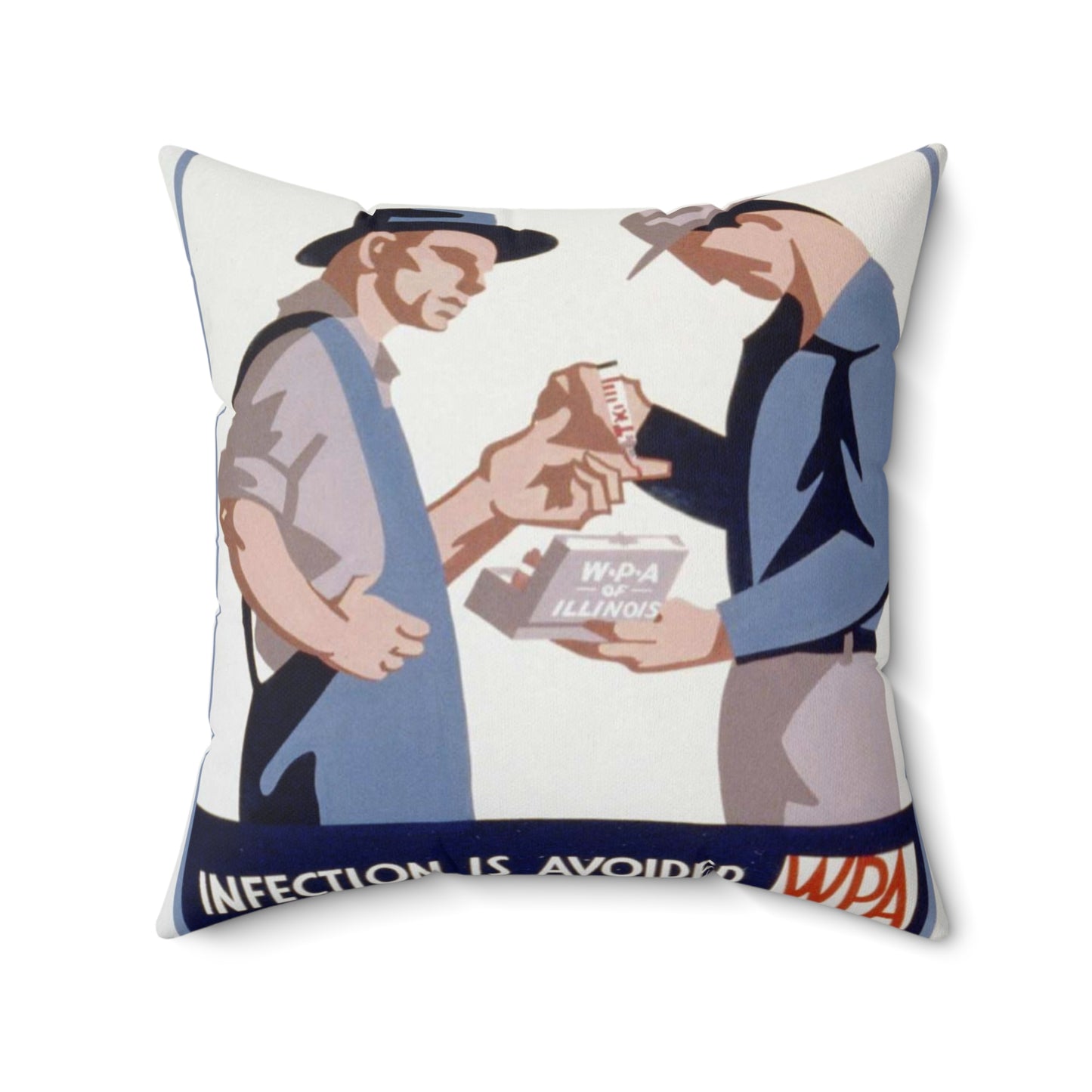 "Just a scratch" But! Infection is avoided by immediate first aid on-the-job! Decorative Accent Square Pillow