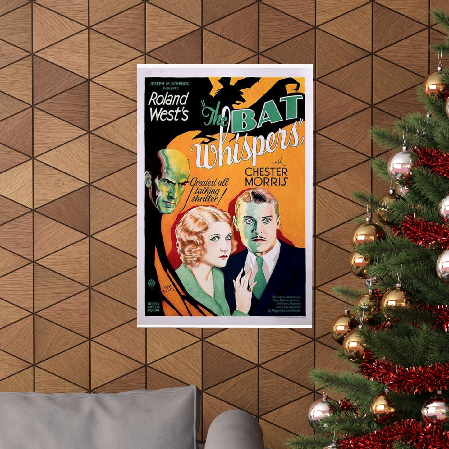 Batwhispers movie poster - Art Deco public domain image High Quality Matte Wall Art Poster for Home, Office, Classroom