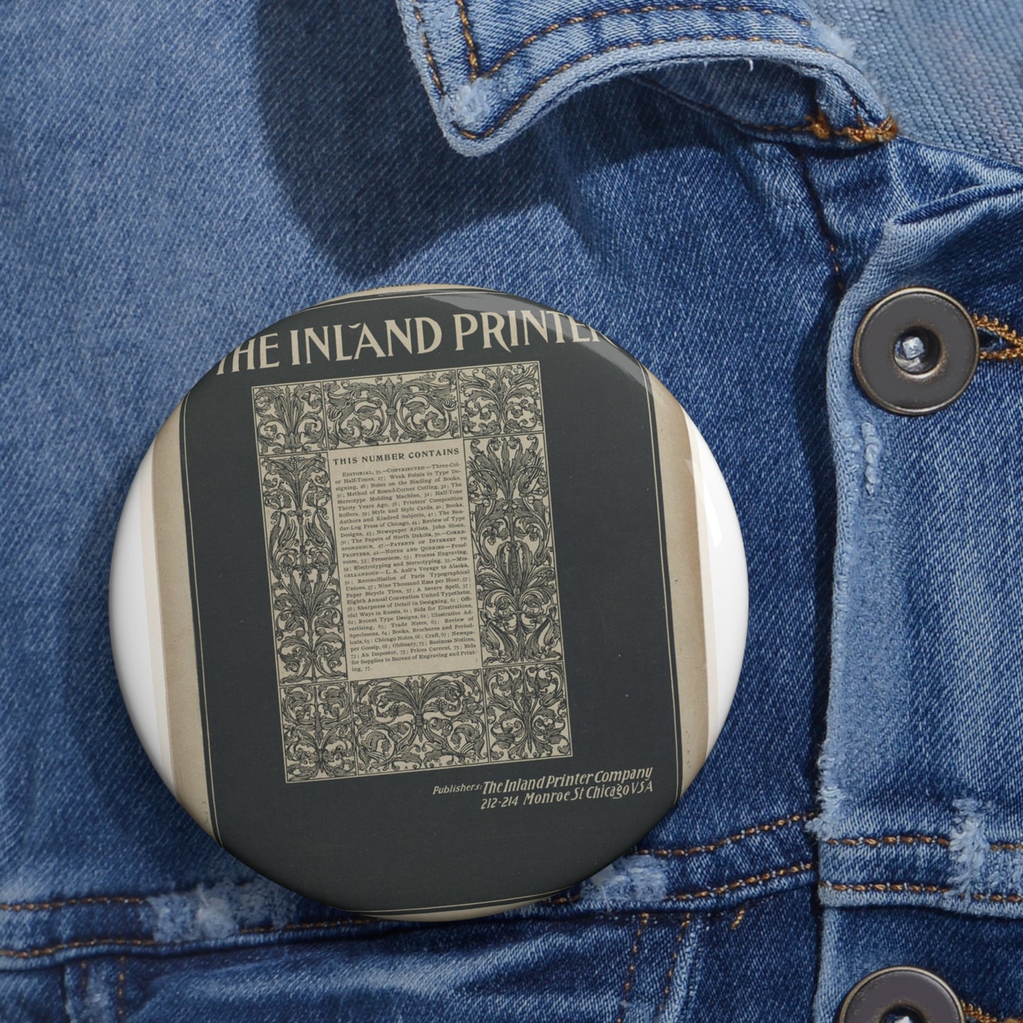The inland printer, October 1894 Pin Buttons with Crisp Design