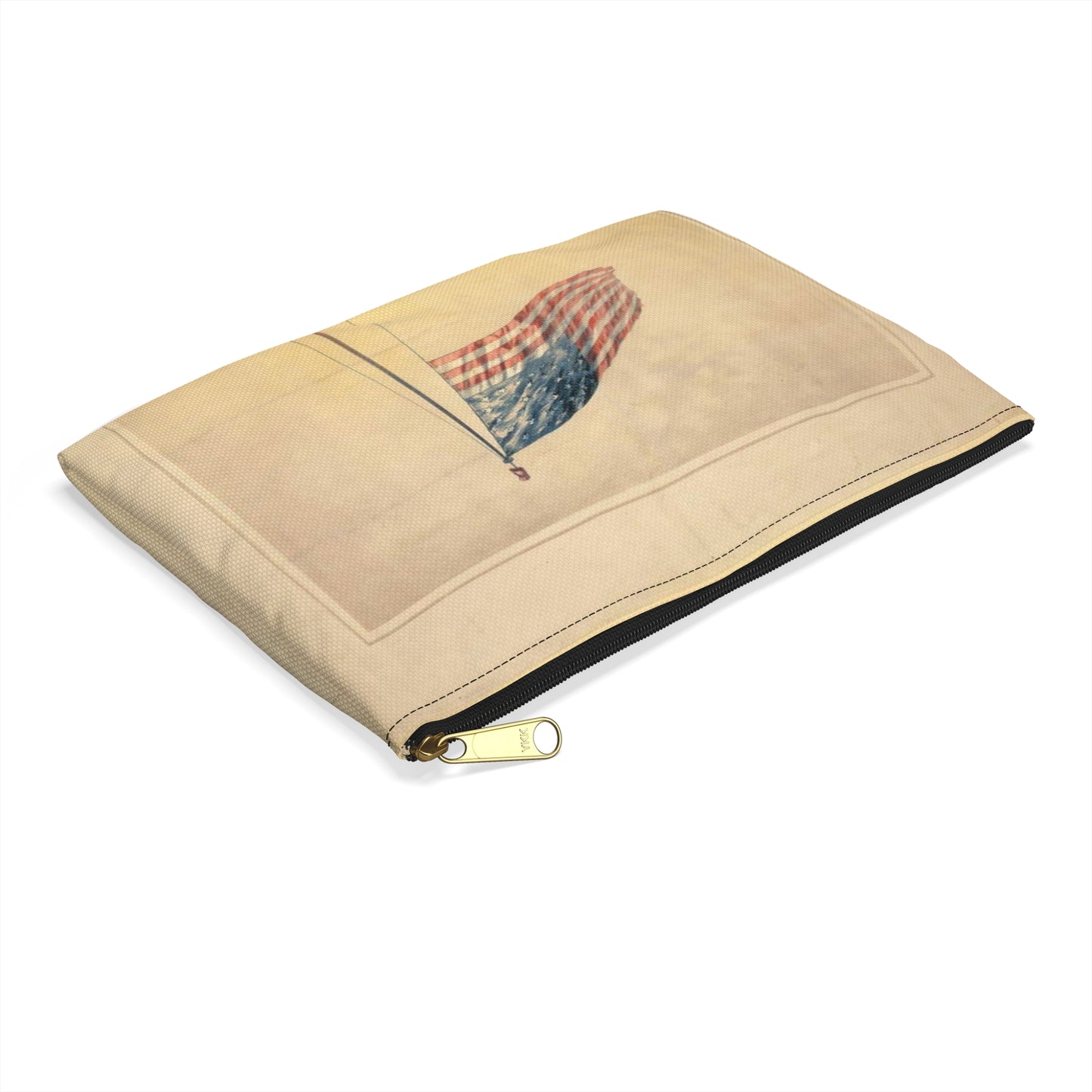 The flag that has waved one hundred years--A scene on the morning of the fourth day of July 1876 / Fabronius ; E.P. & L. Restein's oilchromo, Philadelphia. ; National Chromo Co. pub., Philadelphia. Large Organizer Pouch with Black Zipper