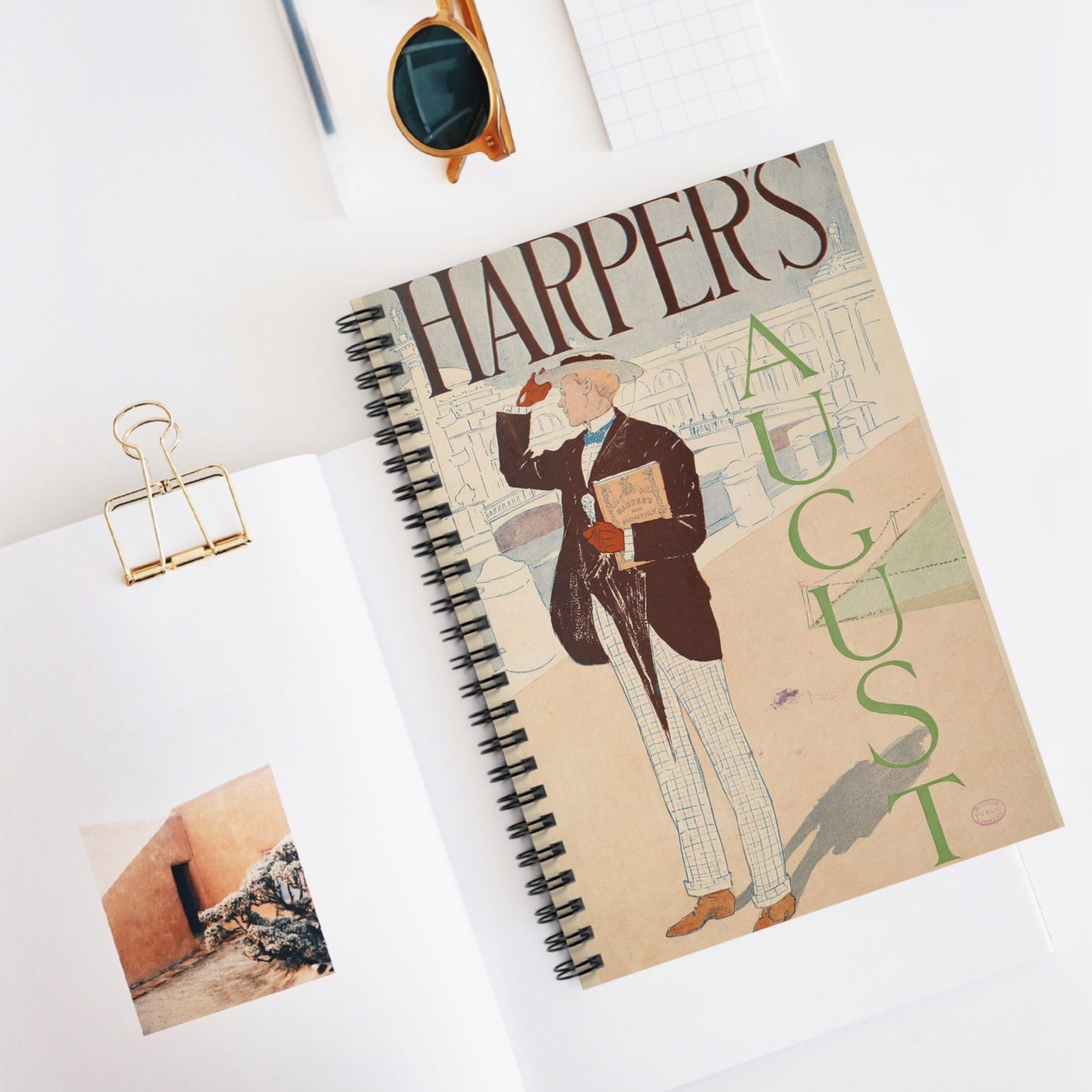 Edward Penfield, Harper's August Spiral Bound Ruled Notebook with Printed Cover
