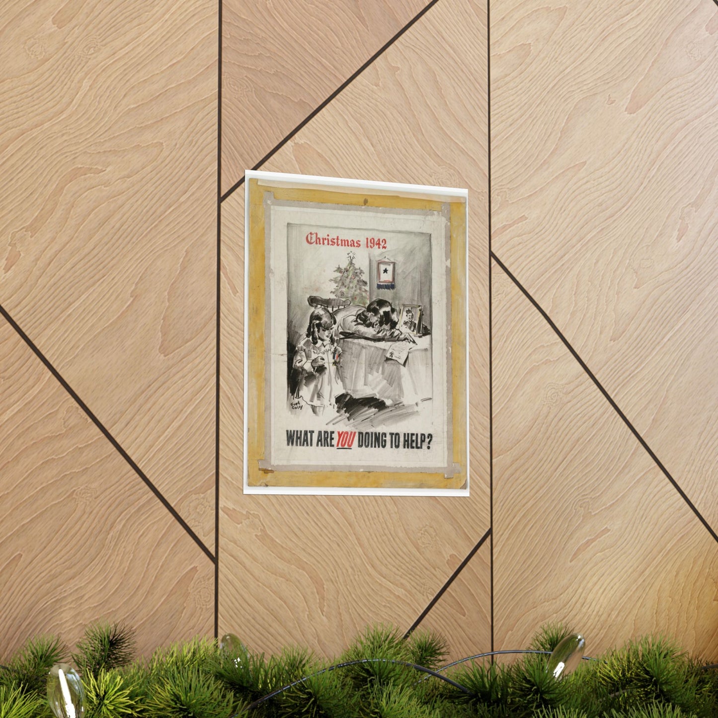 What Are You Doing to Help? Christmas 1942 High Quality Matte Wall Art Poster for Home, Office, Classroom