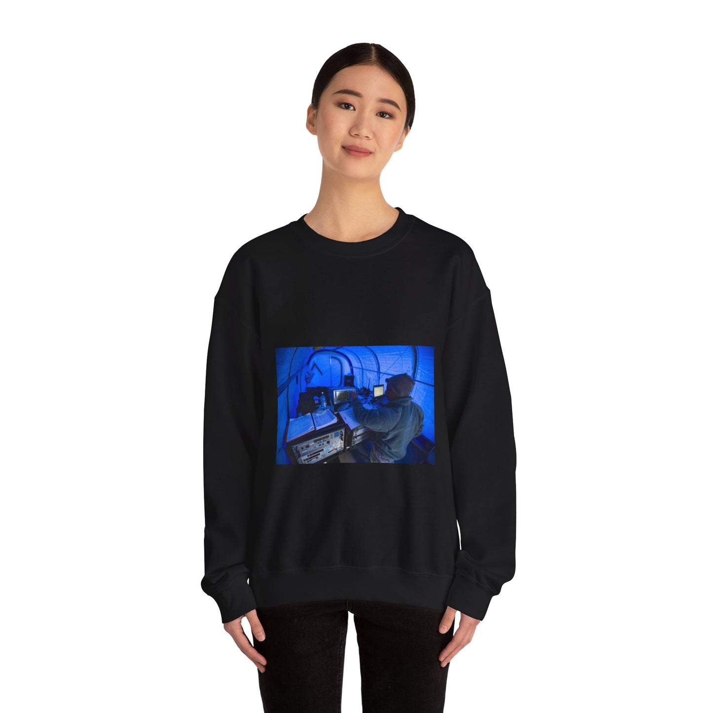 U.S. Air Force Staff Sgt. Titus Poulose of the 263rd Black Heavy Blend Adult Crew Neck SweatShirt