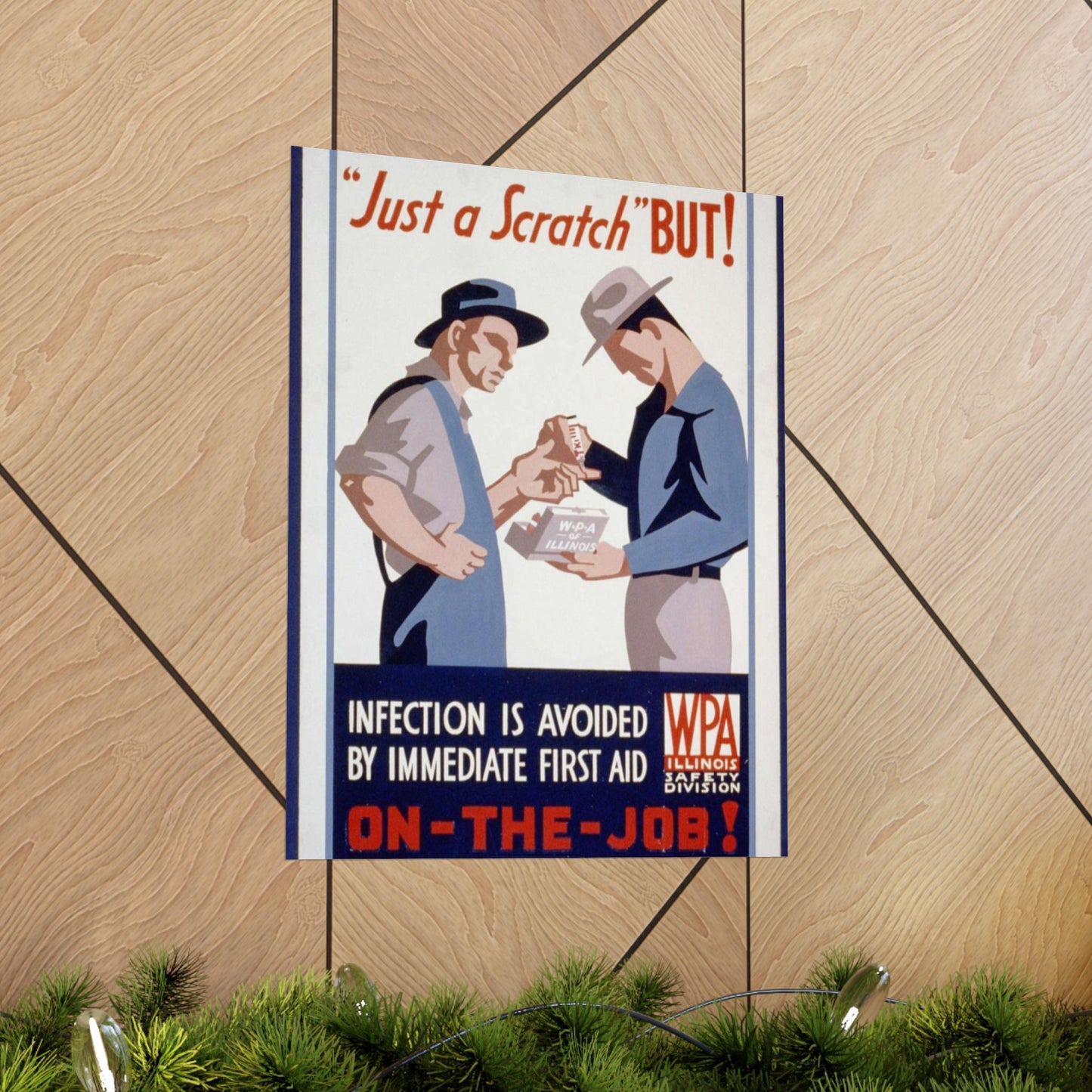 "Just a scratch" But! Infection is avoided by immediate first aid on-the-job! High Quality Matte Wall Art Poster for Home, Office, Classroom