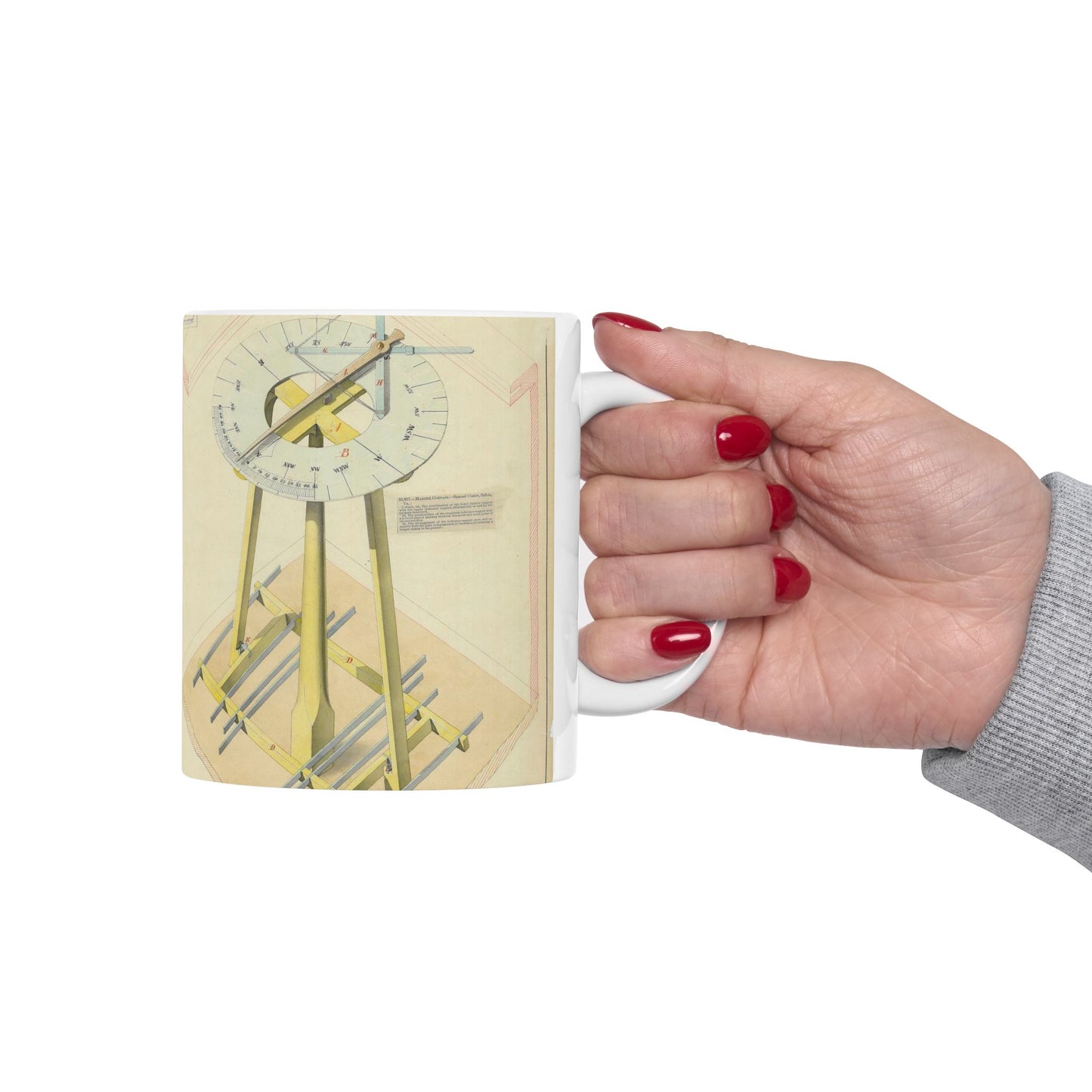 Patent drawing - Drawing of Marine Compasses Public domain image Beautiful Novelty Ceramic Coffee Mug 11oz