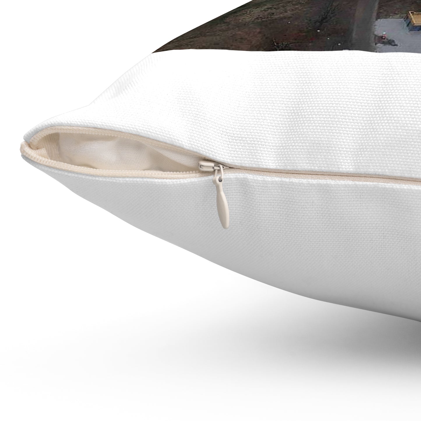 An aerial view of the Muscatatuck Urban Training Center Decorative Accent Square Pillow