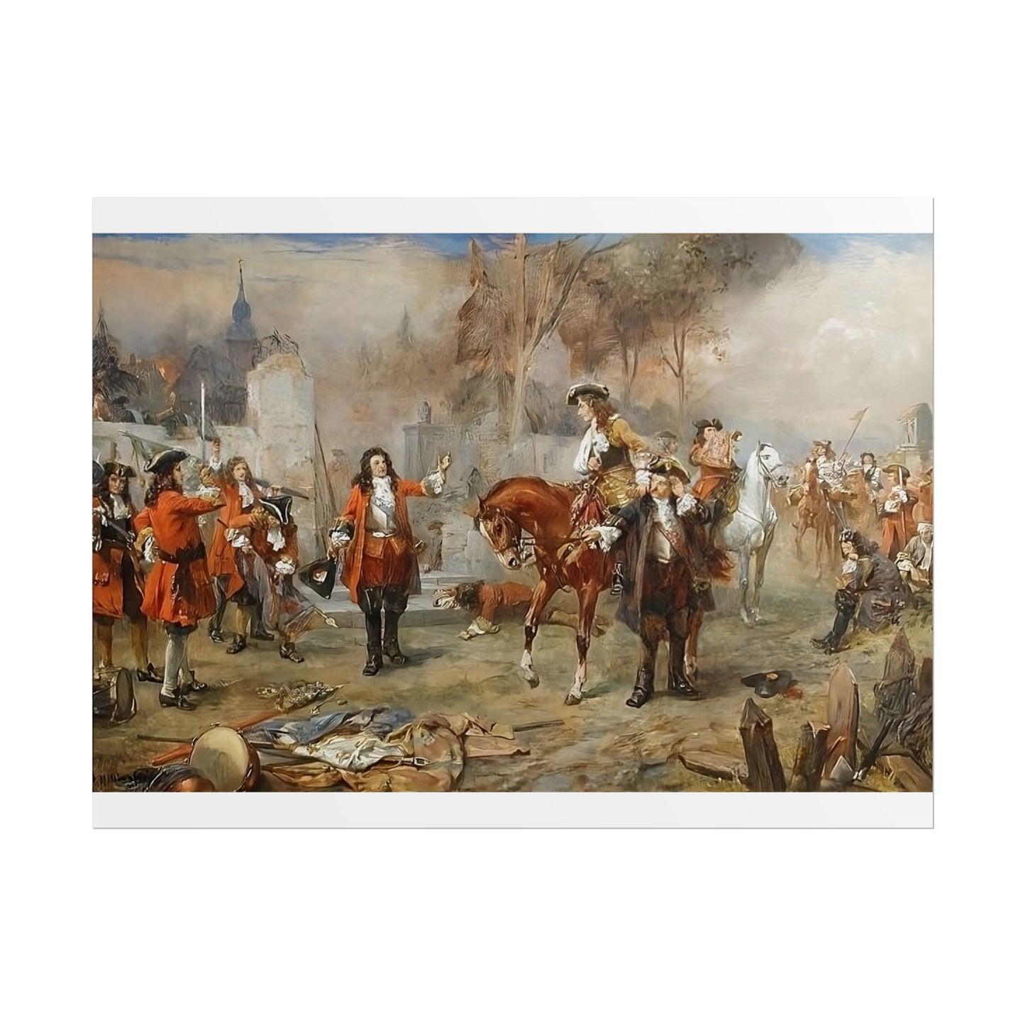 The Duke of Marlborough greeting Prince Eugene of Savoy after their victory at Blenheim - Rolled Posters