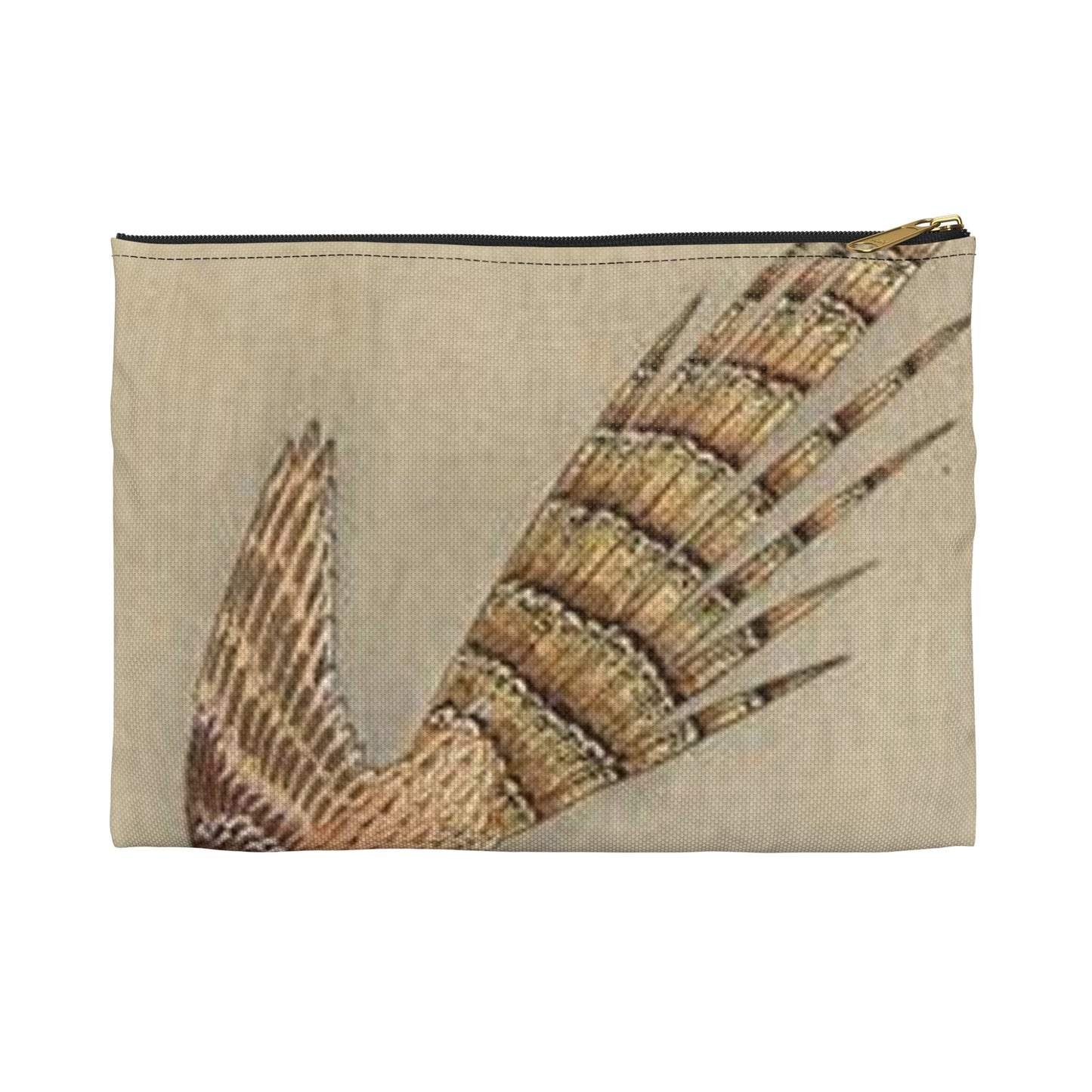 Koson - quail-over-the-forest, Ohara Koson Large Organizer Pouch with Black Zipper