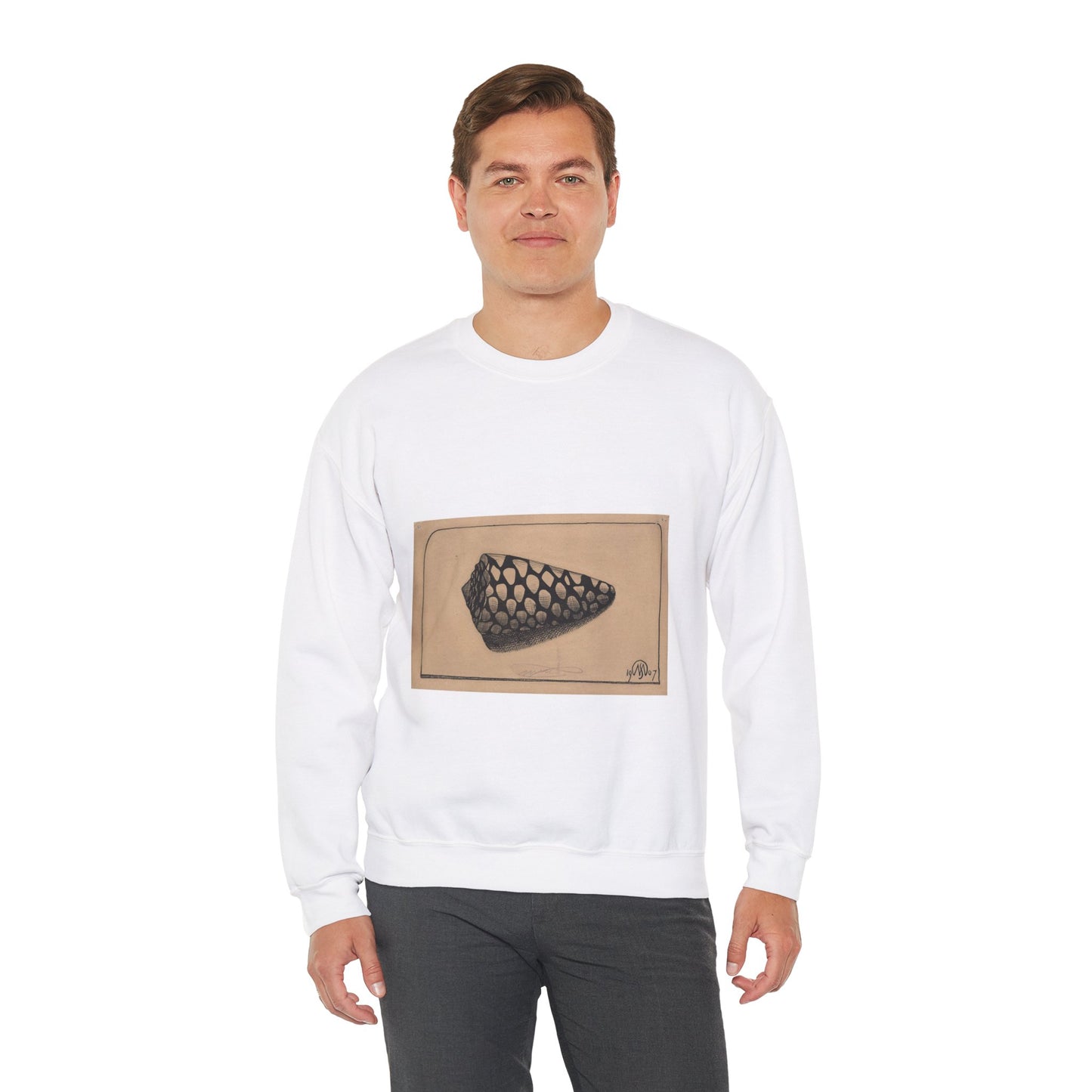 Samuel Jessurun de Mesquita - Schelp, naar rechts White Heavy Blend Adult Crew Neck SweatShirt
