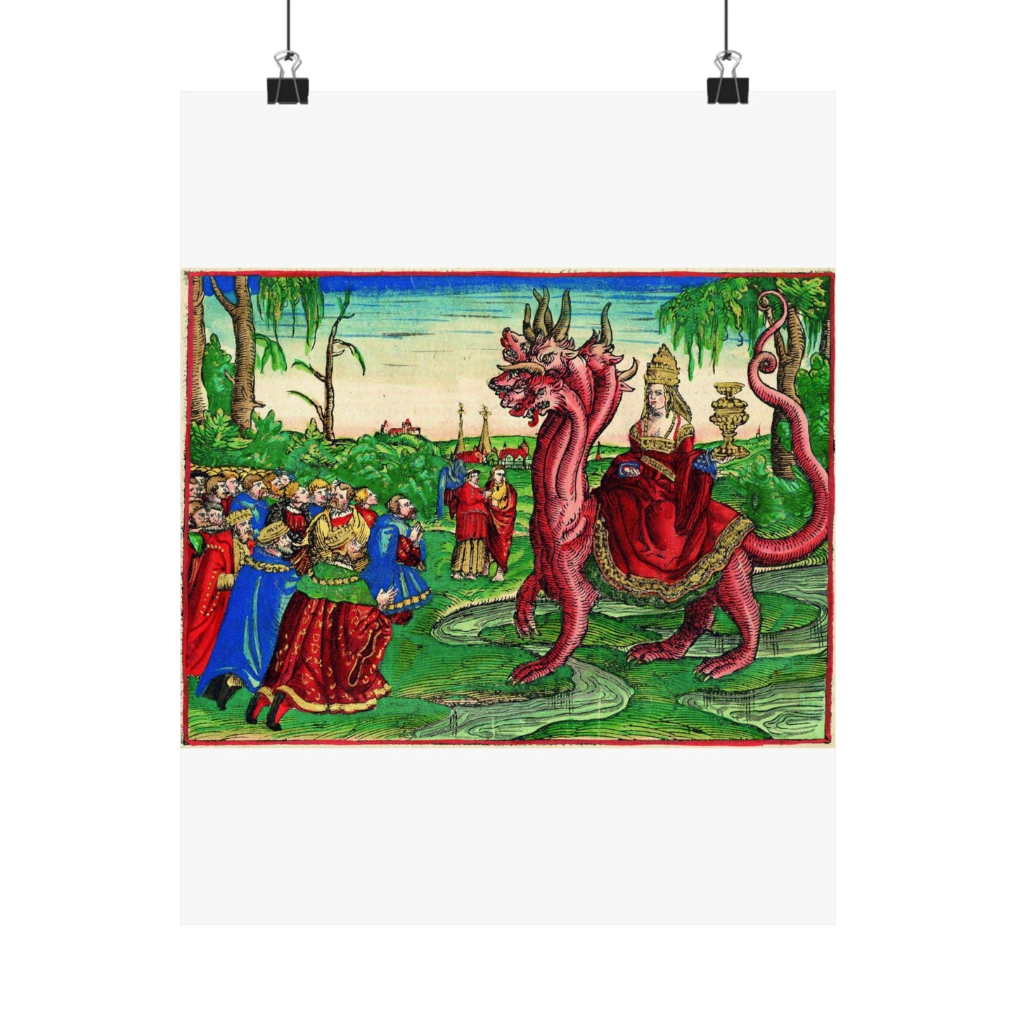 Whore-babylon-luther-bible-1534-saturated High Quality Matte Wall Art Poster for Home, Office, Classroom