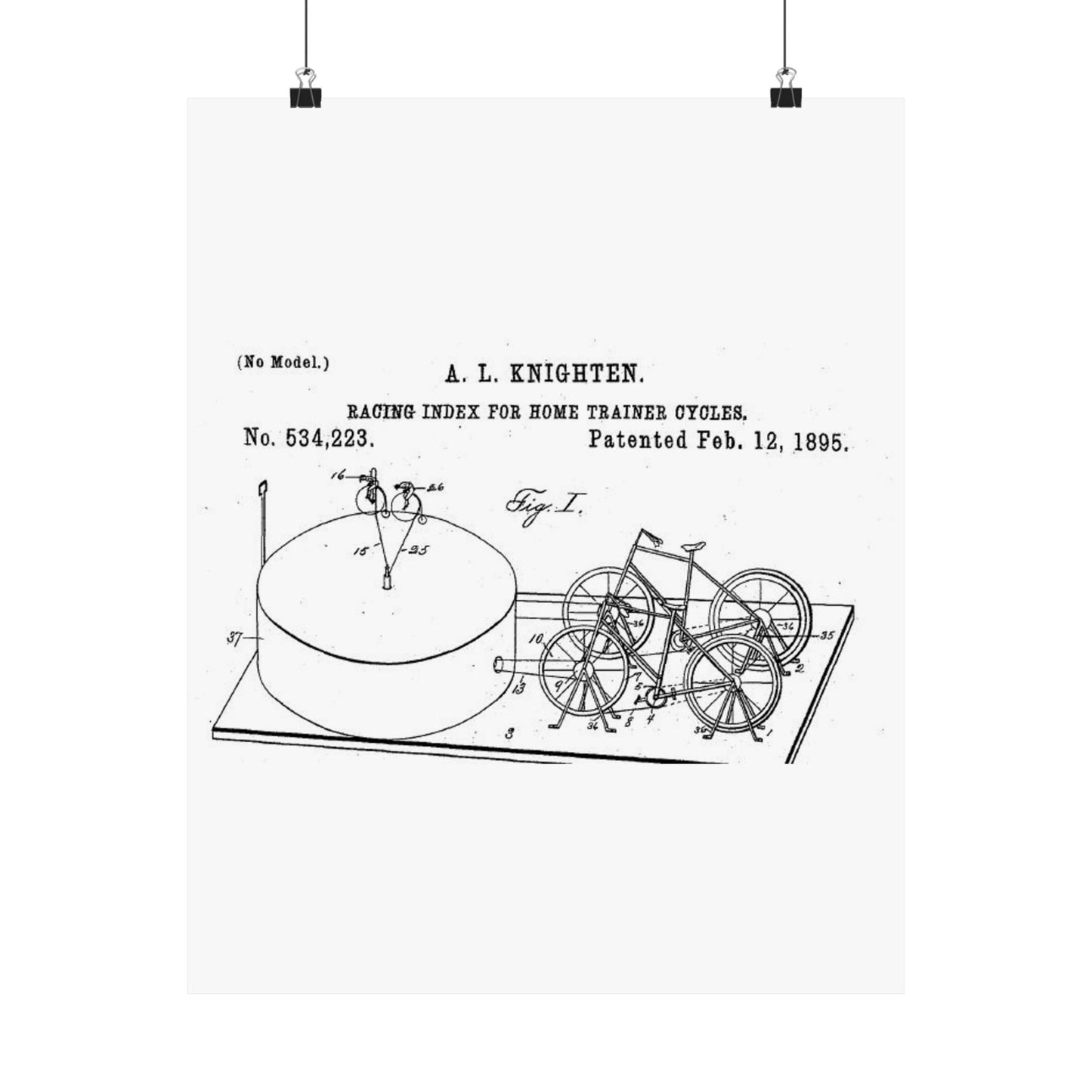 Patent drawing - RacingBikesPatent Public domain image High Quality Matte Wall Art Poster for Home, Office, Classroom