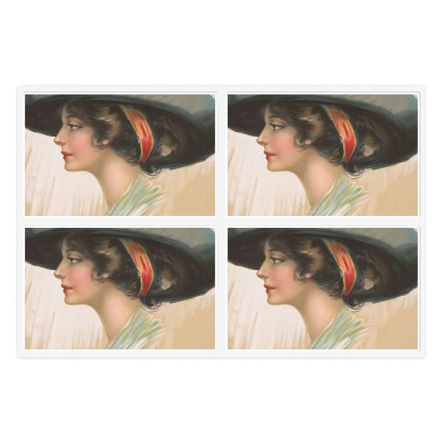 "The belle of New York" - Public domain graphic arts, Library of Congress Laminated UV Protective Vinyl Stickers