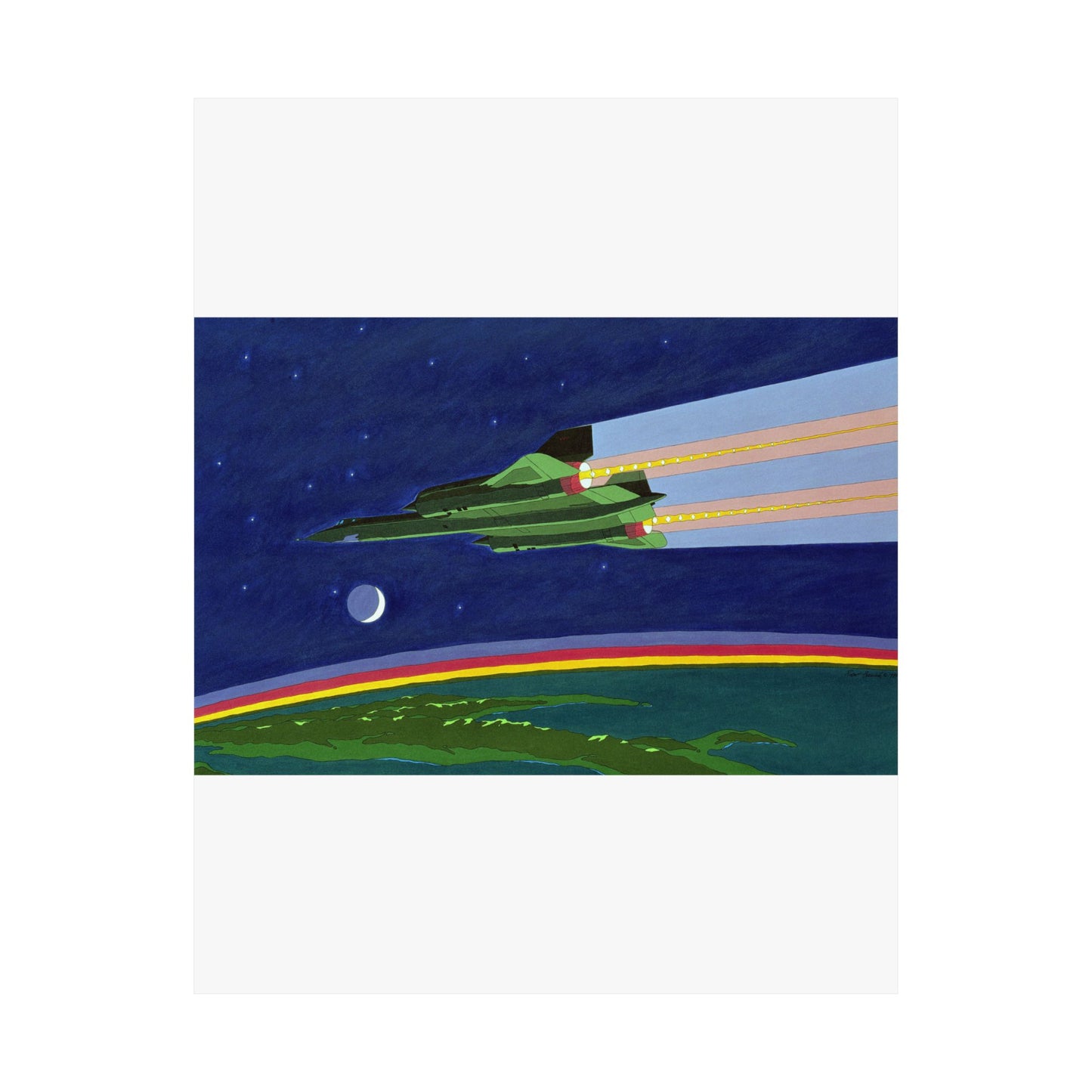 Artwork: "Blackbird at Sunrise" Artist: Bob Bausch, USAF Art Collection High Quality Matte Wall Art Poster for Home, Office, Classroom