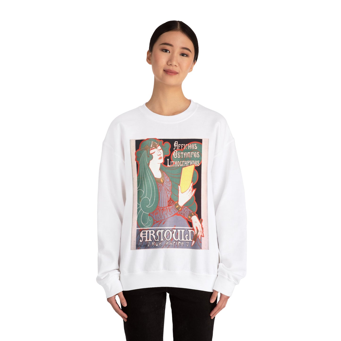 Affiches estampes lithographies poster White Heavy Blend Adult Crew Neck SweatShirt