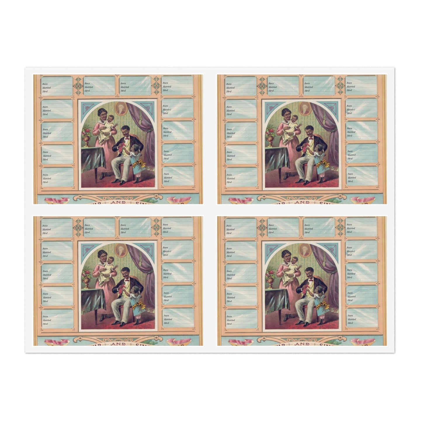 Family record. Before the war and since the war / Krebs Lithographing Company, Cincinnati. Laminated UV Protective Vinyl Stickers