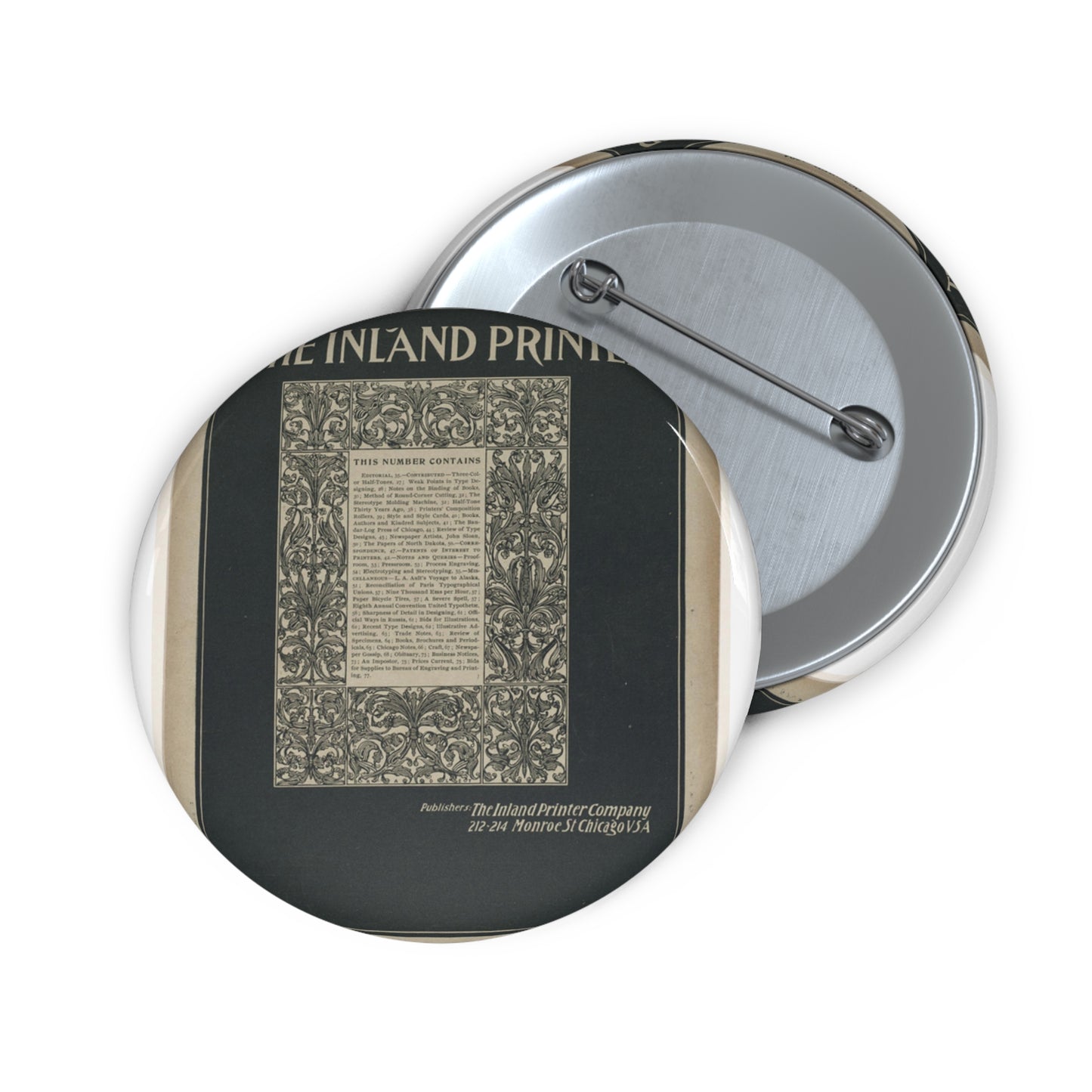 The inland printer, October 1894 Pin Buttons with Crisp Design