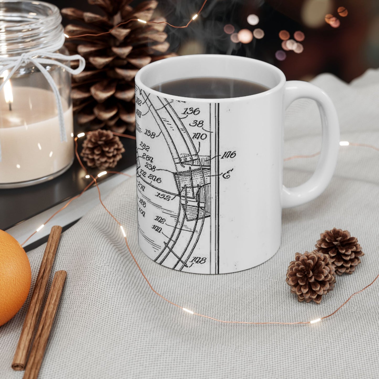 Patent drawing - Hammond card table mechanism - . Public domain image Beautiful Novelty Ceramic Coffee Mug 11oz