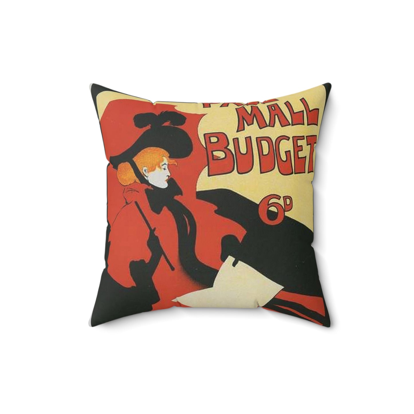 Affiche anglaise pour la revue hebdomadaire "Illustrated Pall Mall Budget". Decorative Accent Square Pillow