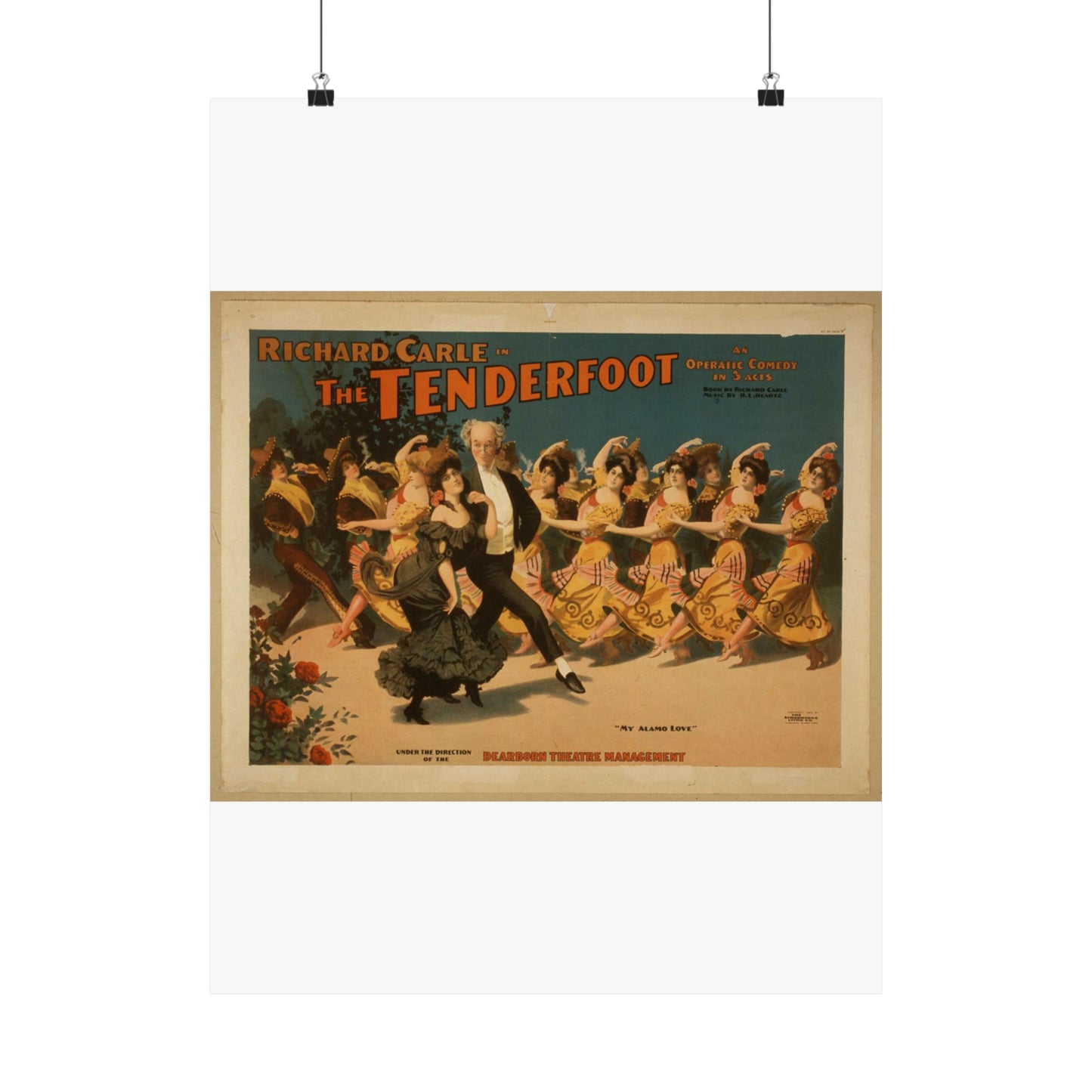 Richard Carle in The tenderfoot an operatic comedy in 3 acts : book by Richard Carle ; music by H.L. Heartz. High Quality Matte Wall Art Poster for Home, Office, Classroom