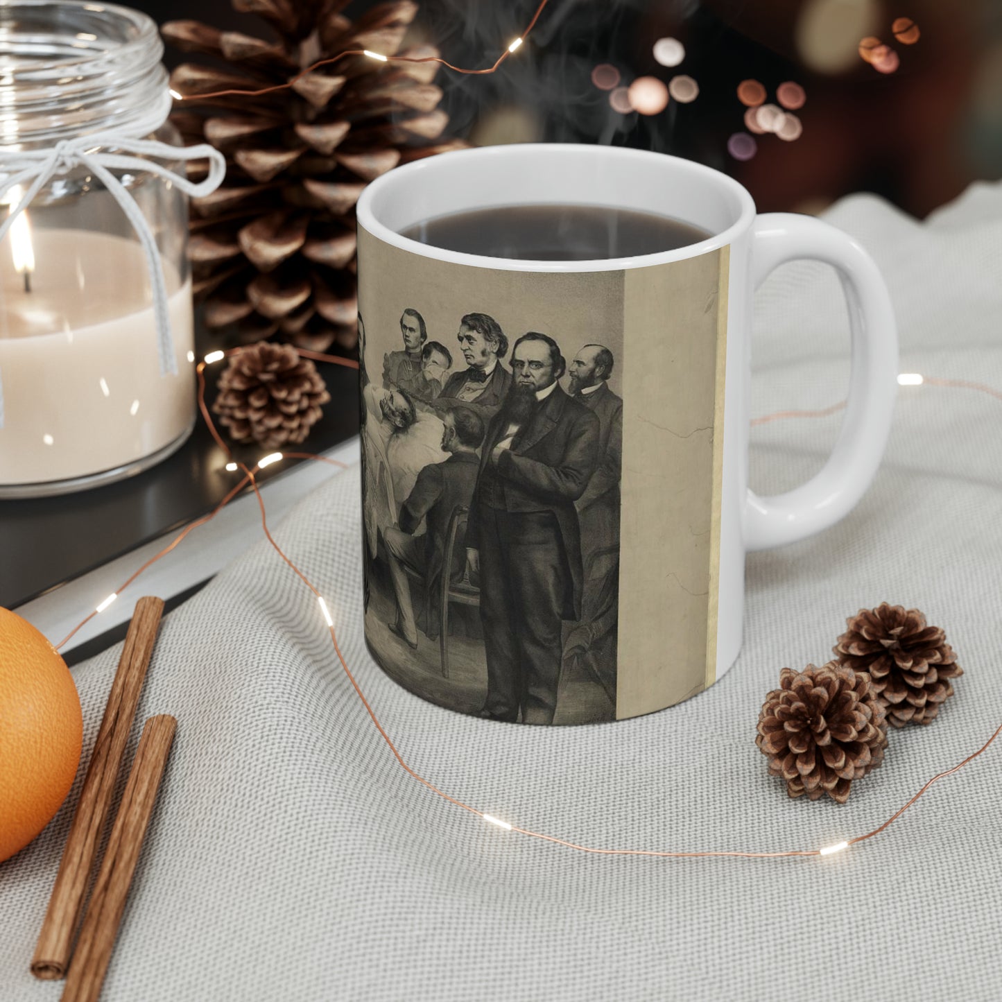 Death bed of Lincoln / A. Brett & Co. 83 Nassau St. Beautiful Novelty Ceramic Coffee Mug 11oz