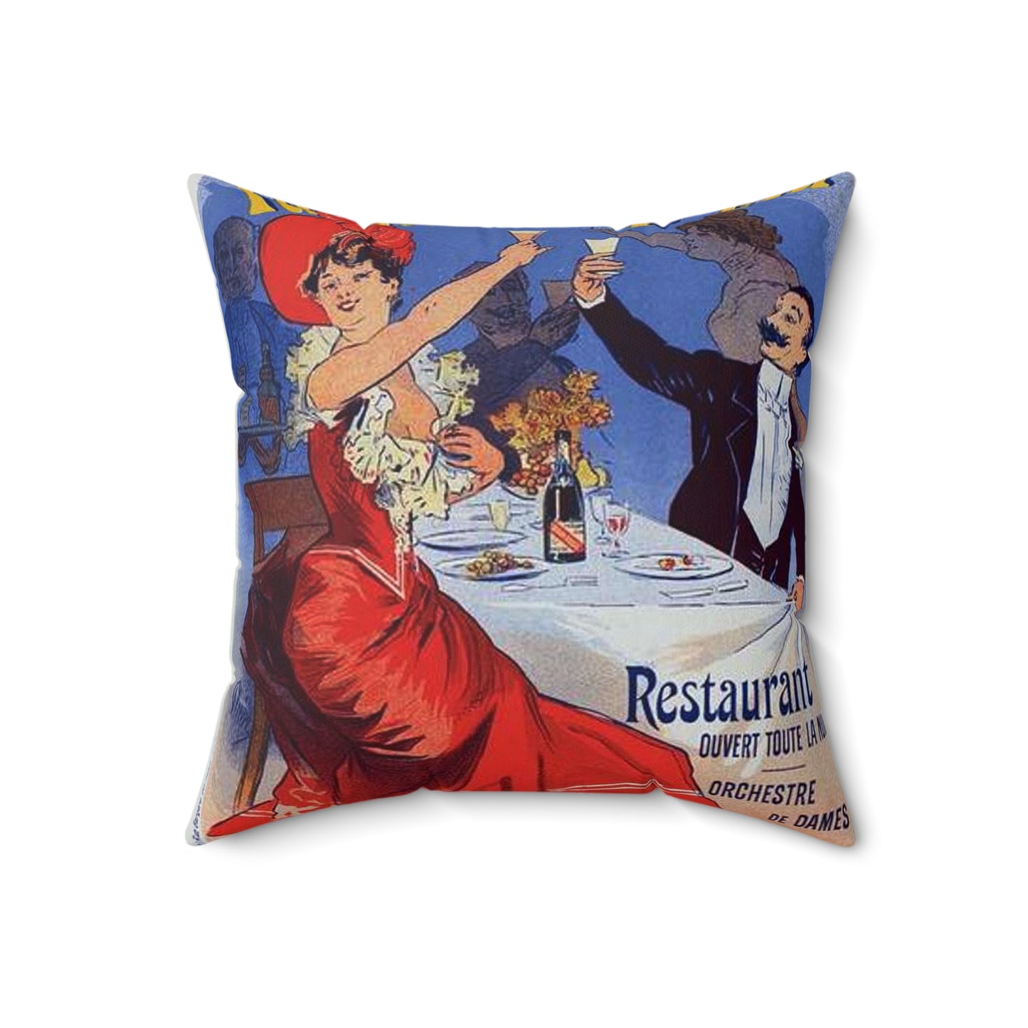 Affiche pour la "Taverne Olympia". Decorative Accent Square Pillow