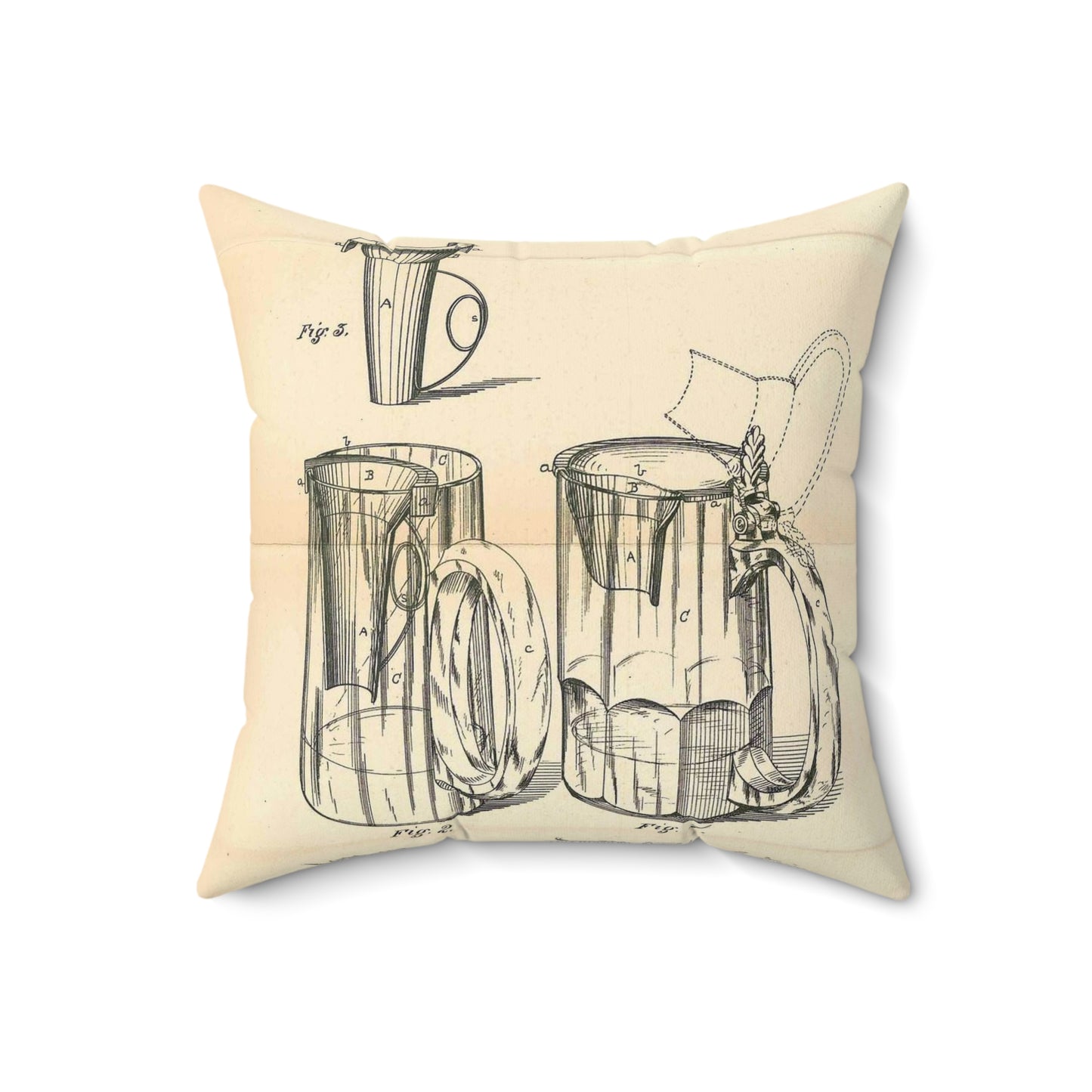 Patent Case File No. 220,155, Improvement in Drinking Cup Attachments, Inventor William C. King - DPLA - bc0fd11a4280e0c69e0eee5ff25aea78 (page 19) Decorative Accent Square Pillow